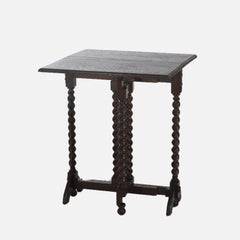 Elizabethan Oak Napkin Folding & Gate Leg Table with Rope Twist Legs C1900