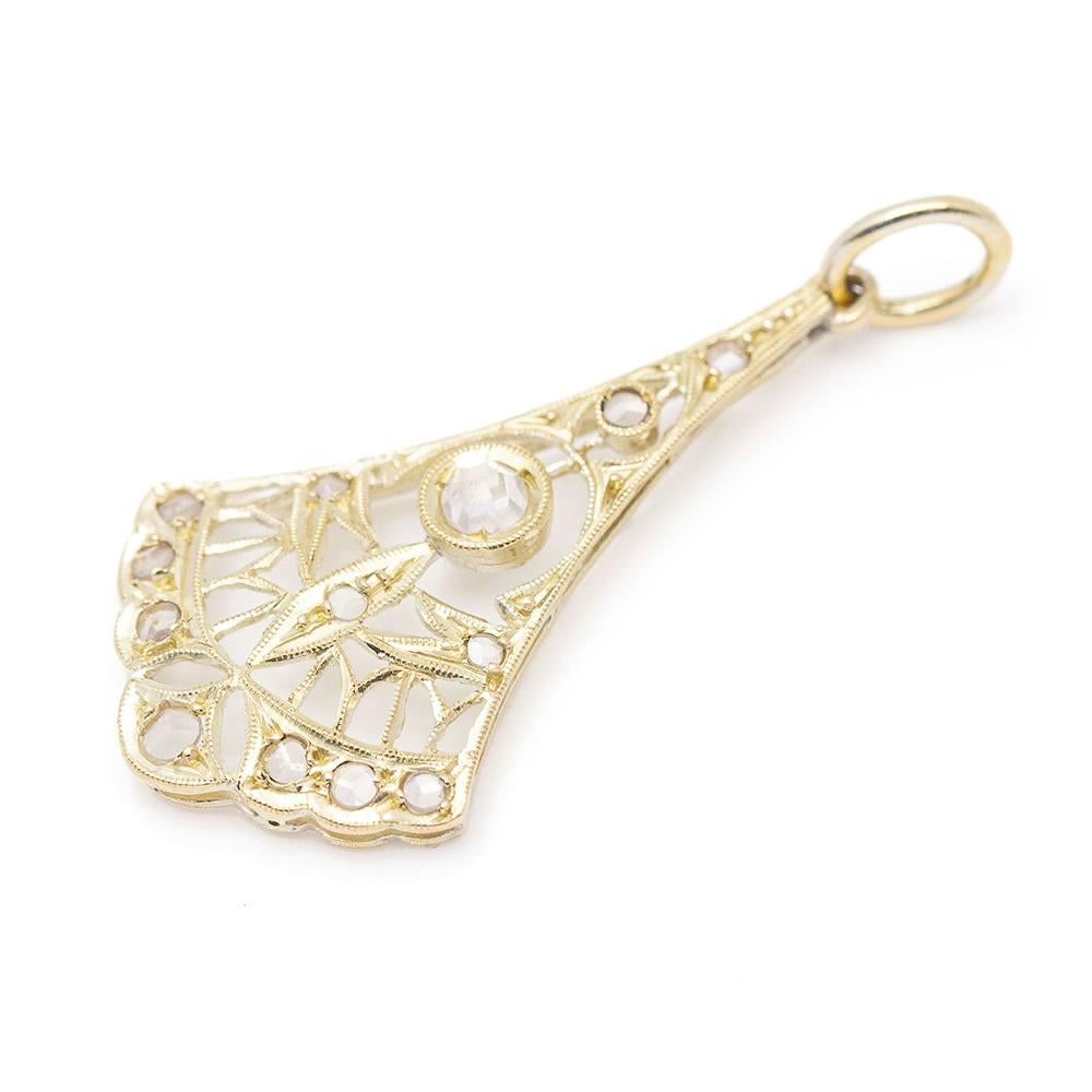 Elizabethan Pendant 1880 with Diamonds In Excellent Condition For Sale In BARCELONA, ES
