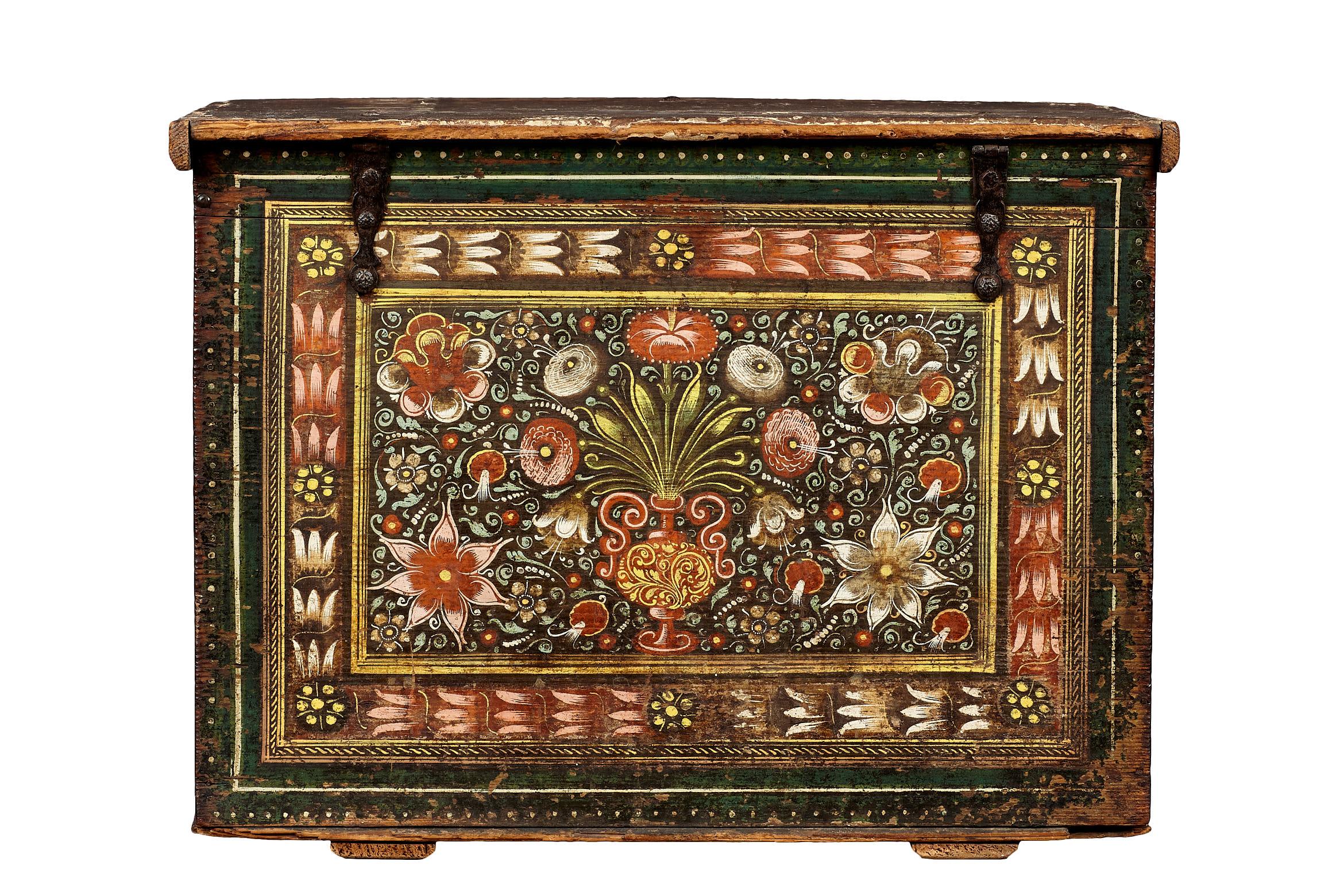 Elizabethan Polychrome Painted Marriage Cabinet, German, circa 1580-1600 10