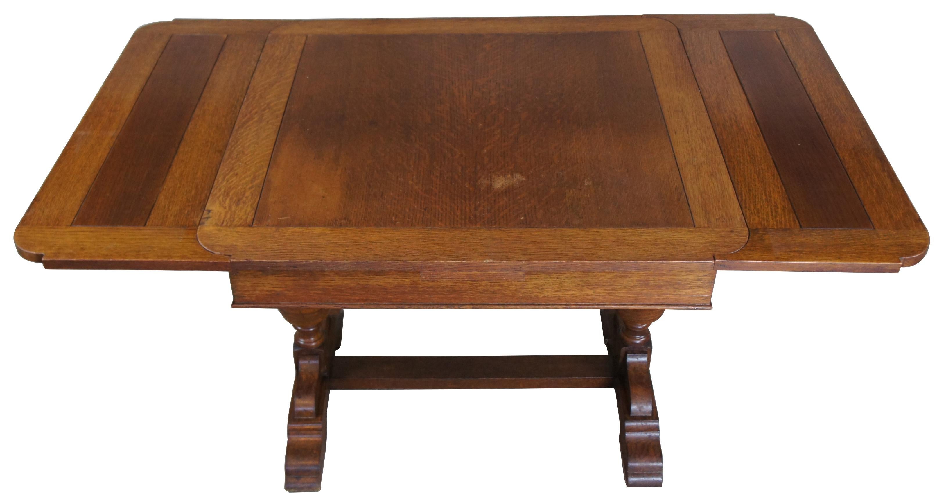 antique draw leaf dining table