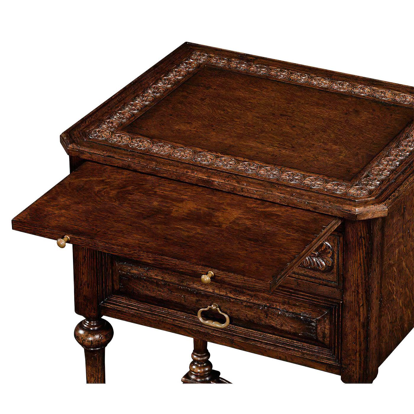 Elizabethan Style Oak Bedside Table In New Condition For Sale In Westwood, NJ