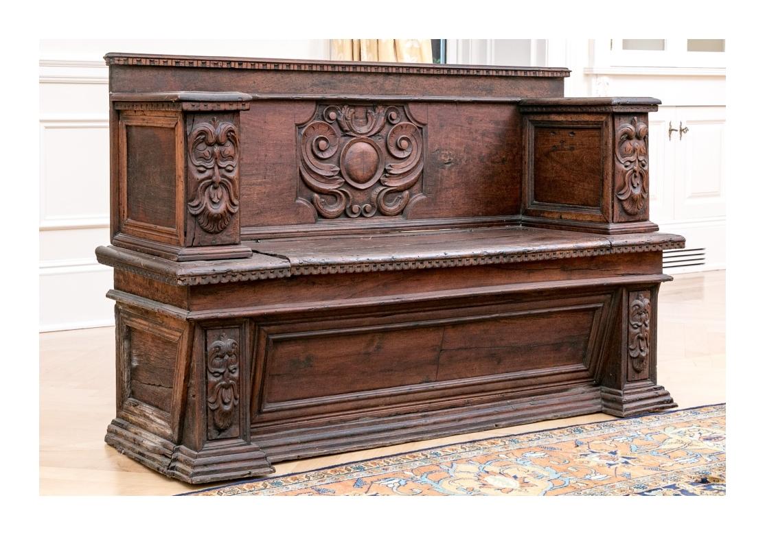 Elizabethan Style  Storage Bench Crafted From 18th Century Carved Elements For Sale 12