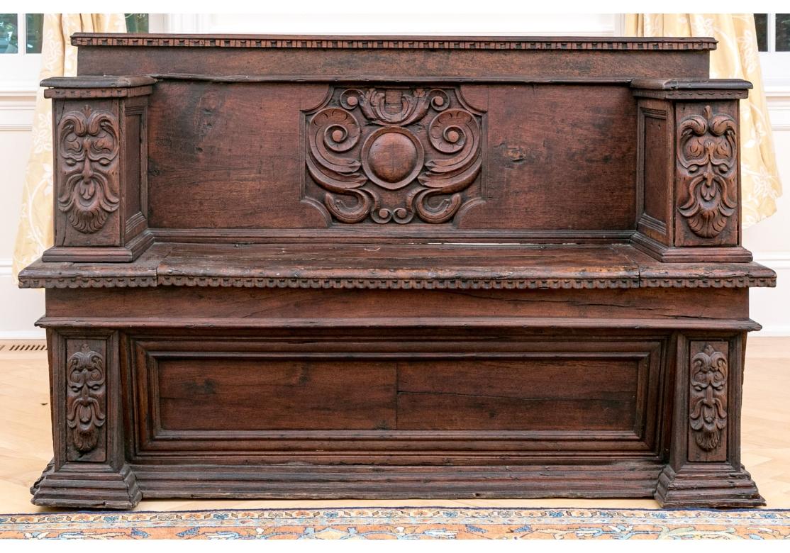 Elizabethan Style  Storage Bench Crafted From 18th Century Carved Elements For Sale 1