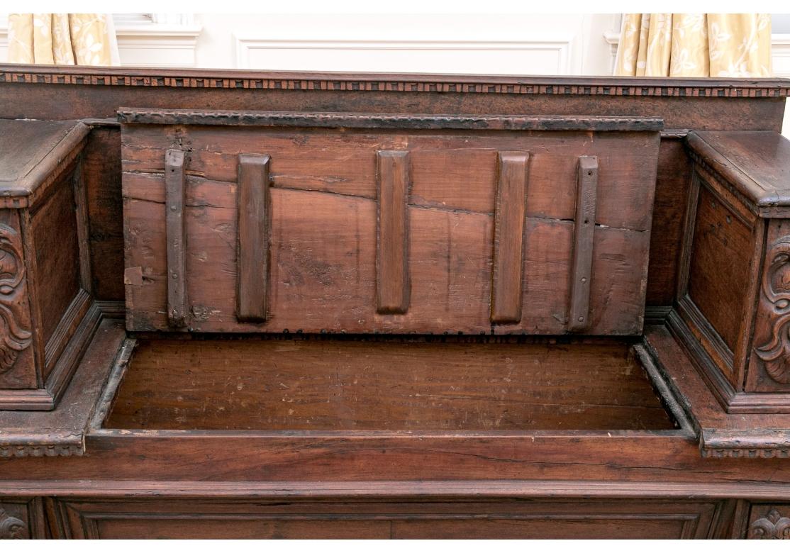 Elizabethan Style  Storage Bench Crafted From 18th Century Carved Elements For Sale 2