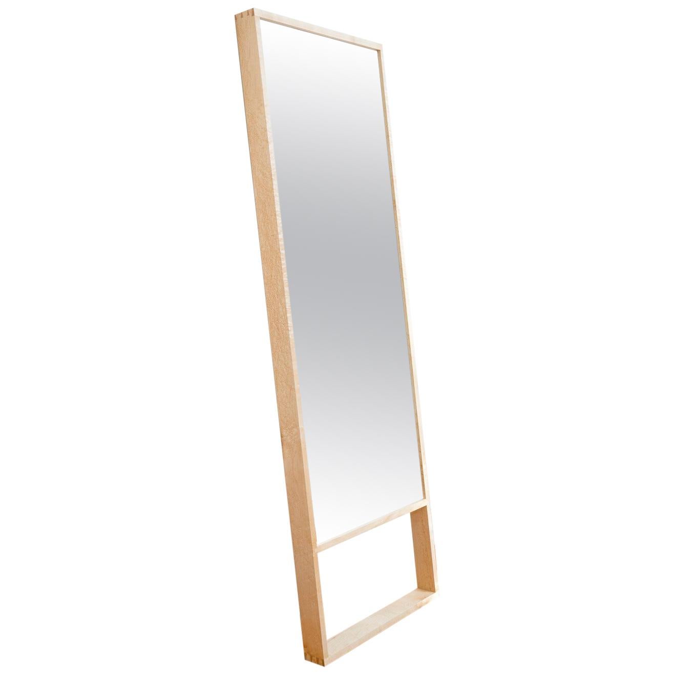 Elizabeth's Standing Full Length Floor Modern Mirror in Bird's-Eye Maple For Sale