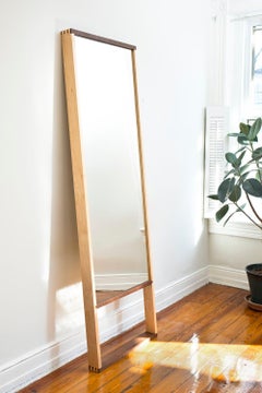 Elizabeth's Standing Full Length Floor Modern Mirror in Walnut and Maple