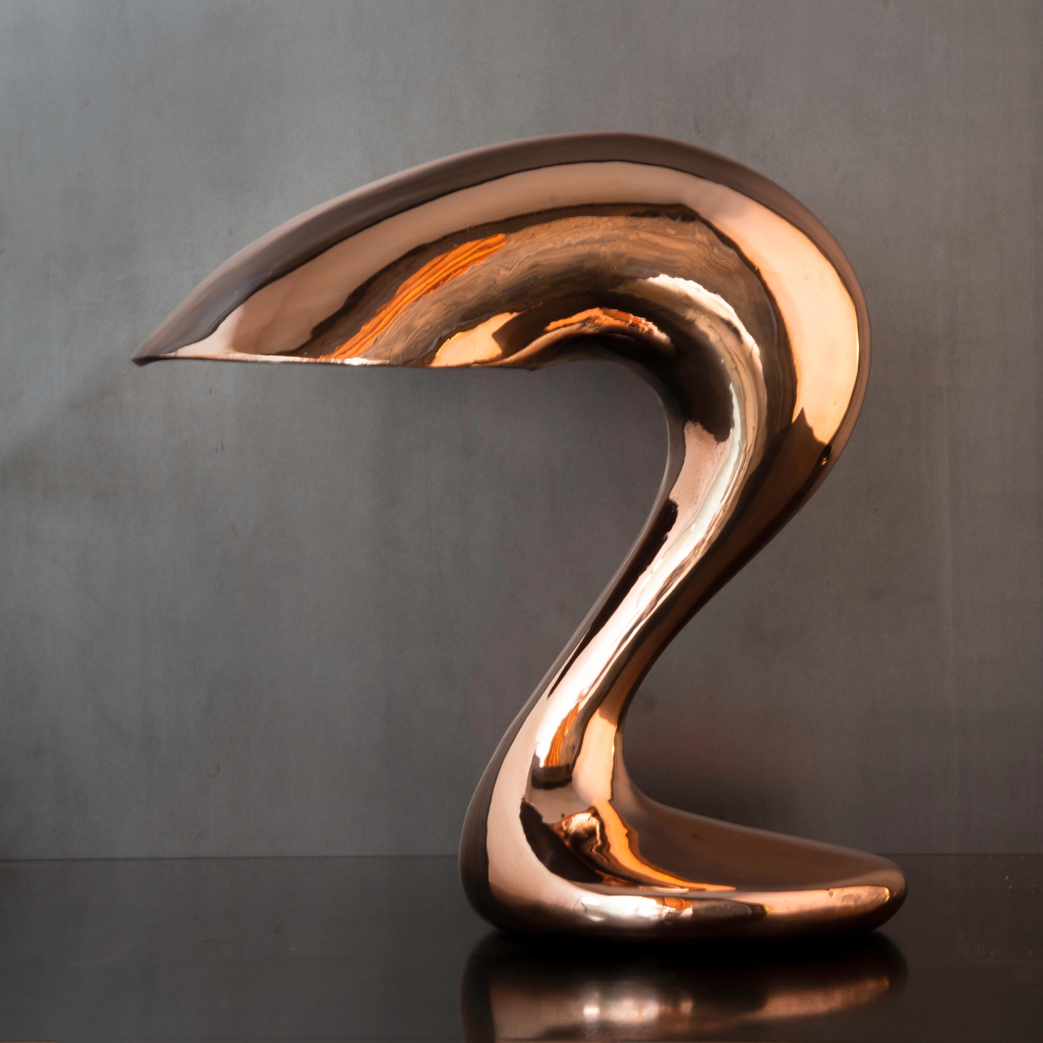 Modern Eliza's Big Question Table Lamp Polished Cast Copper, Jordan Mozer USA 2004-2019 For Sale