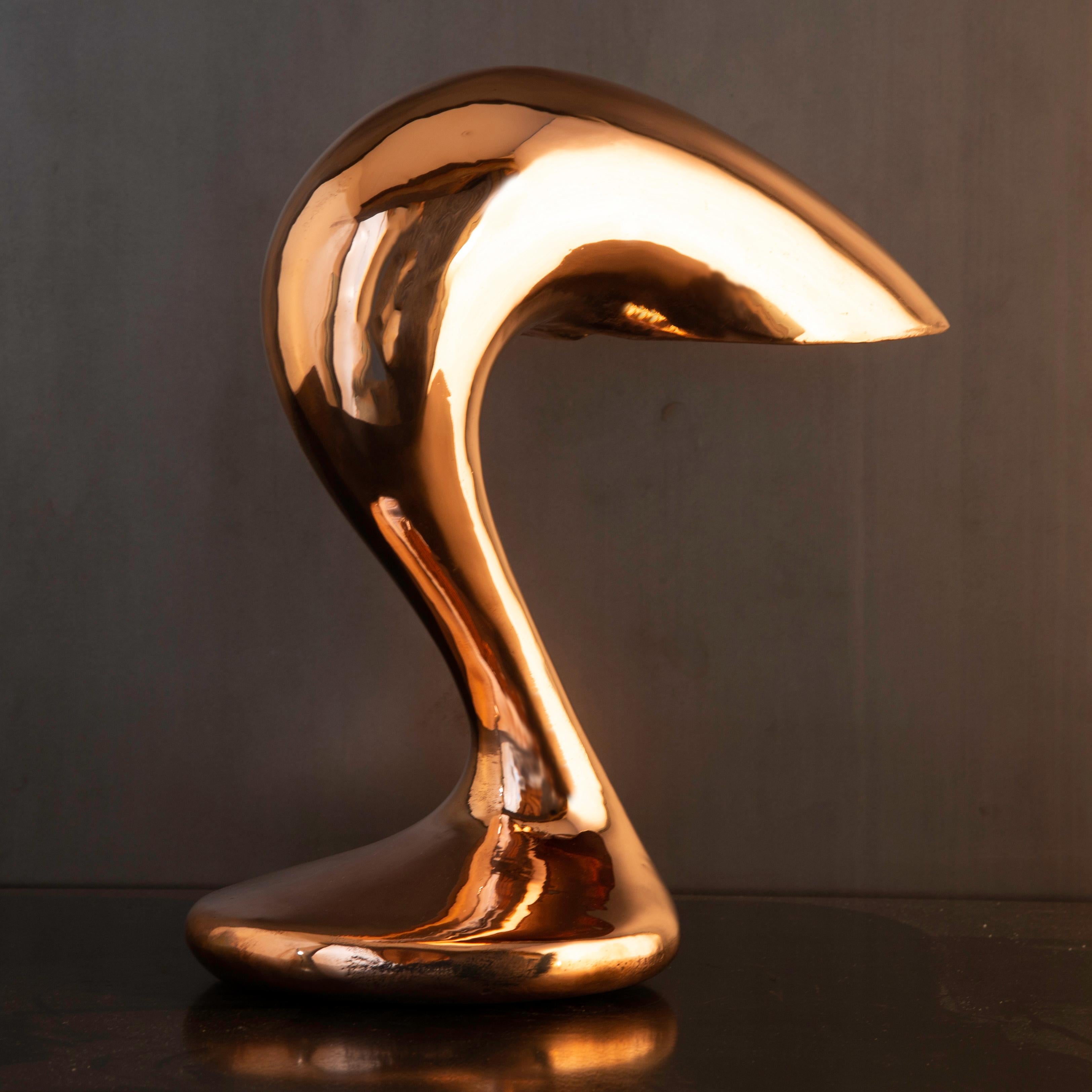 Eliza's Big Question Table Lamp Polished Cast Copper, Jordan Mozer USA 2004-2019 (amerikanisch) im Angebot