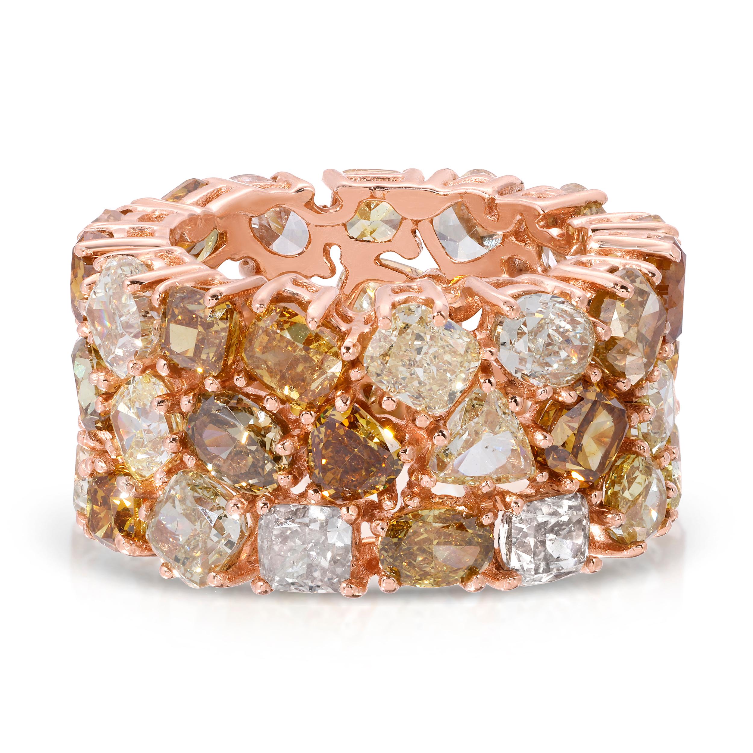 For Sale:  Lovely Rose Round 14K Yellow Gold Diamond Ring 3