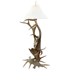 Elk and Moose Antler Floor Lamp