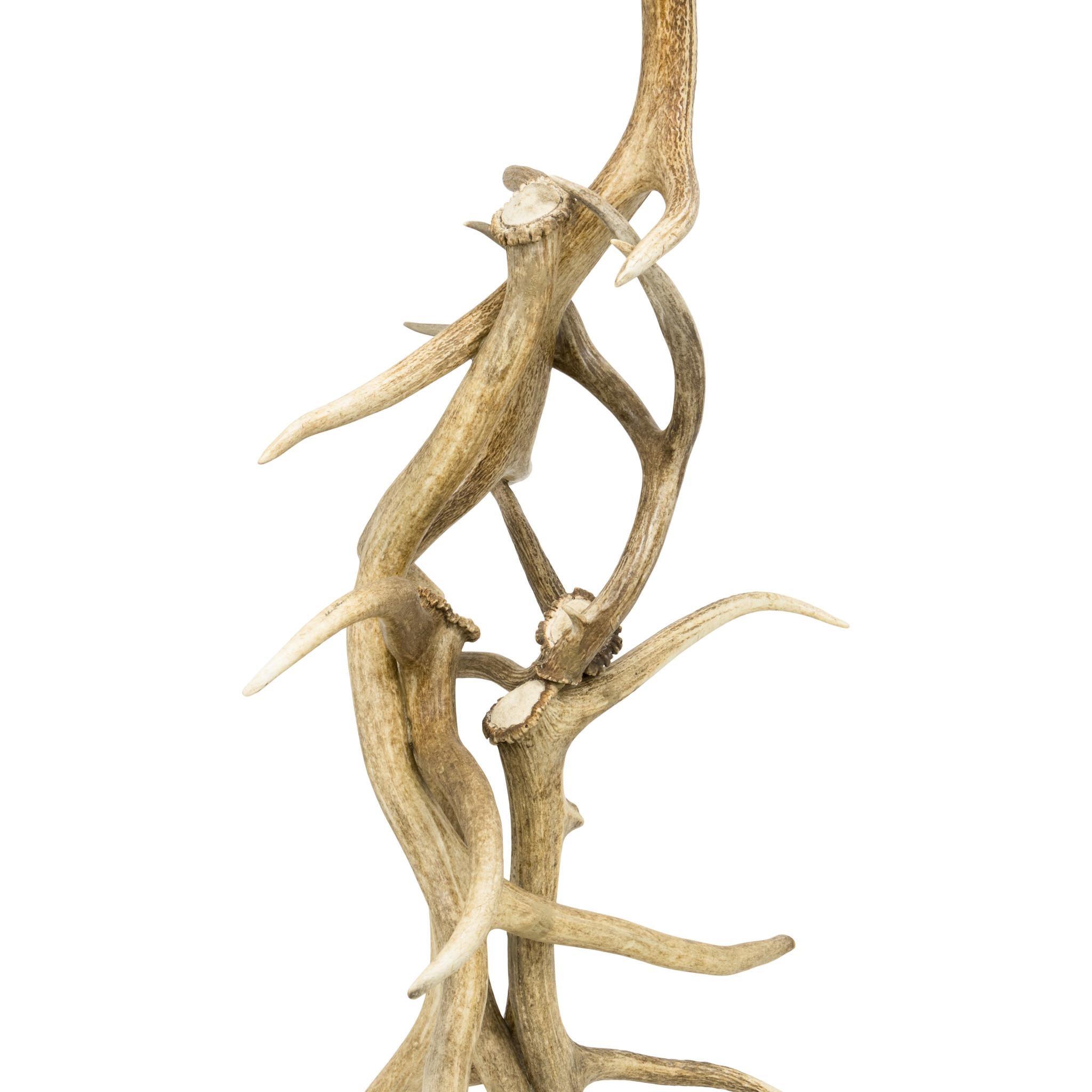 North American Elk Antler Floor Lamp For Sale