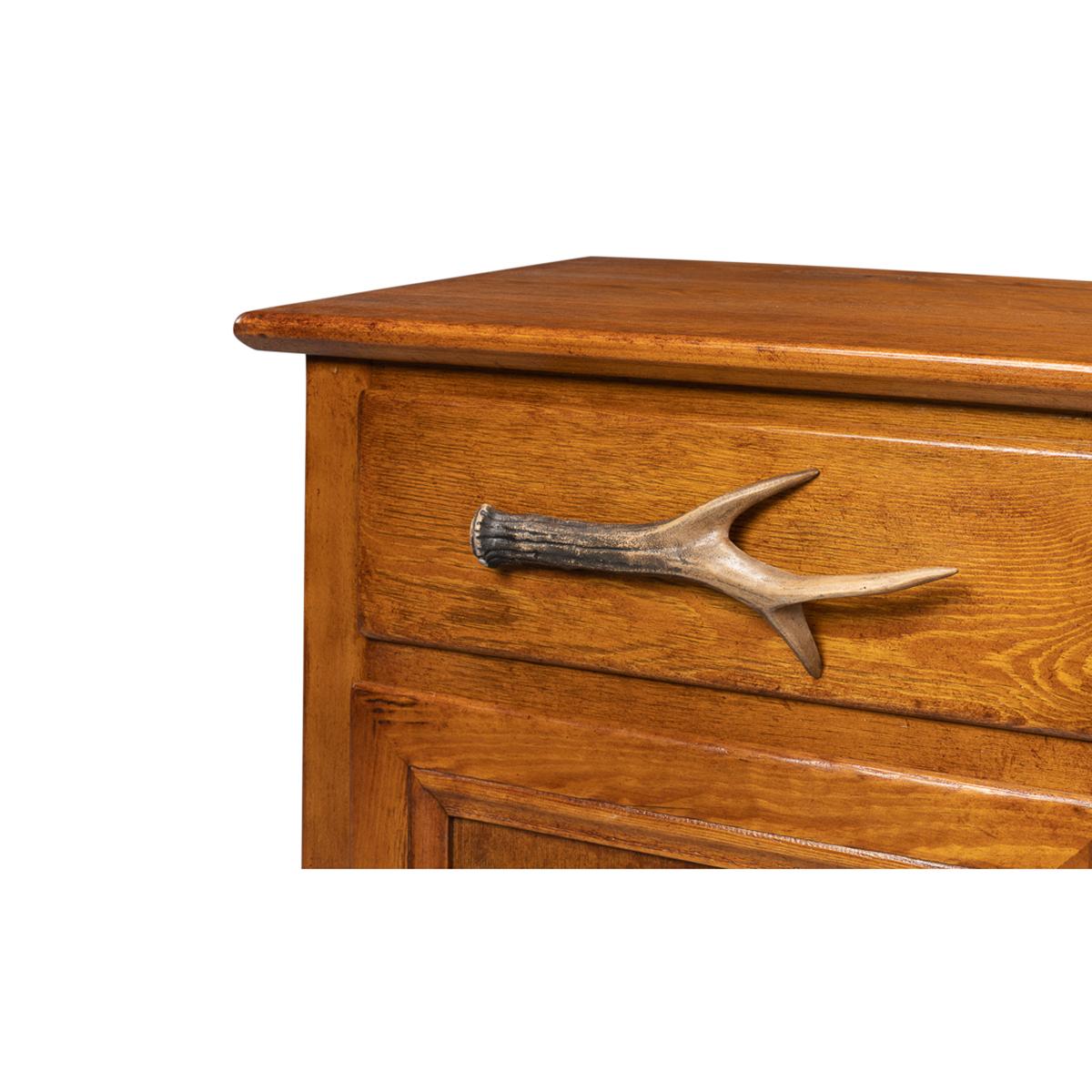 Metal Elk Horn Rustic Buffet For Sale