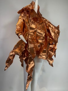 Elke Walters Copper Pleated Avant Garde Opera Coat w/ Architectural Interest