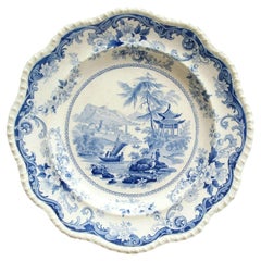 ELKIN KNIGHT & BRIDGWOOD - Canton Views - Antique Dinner Plate - U.K. - C. 1830