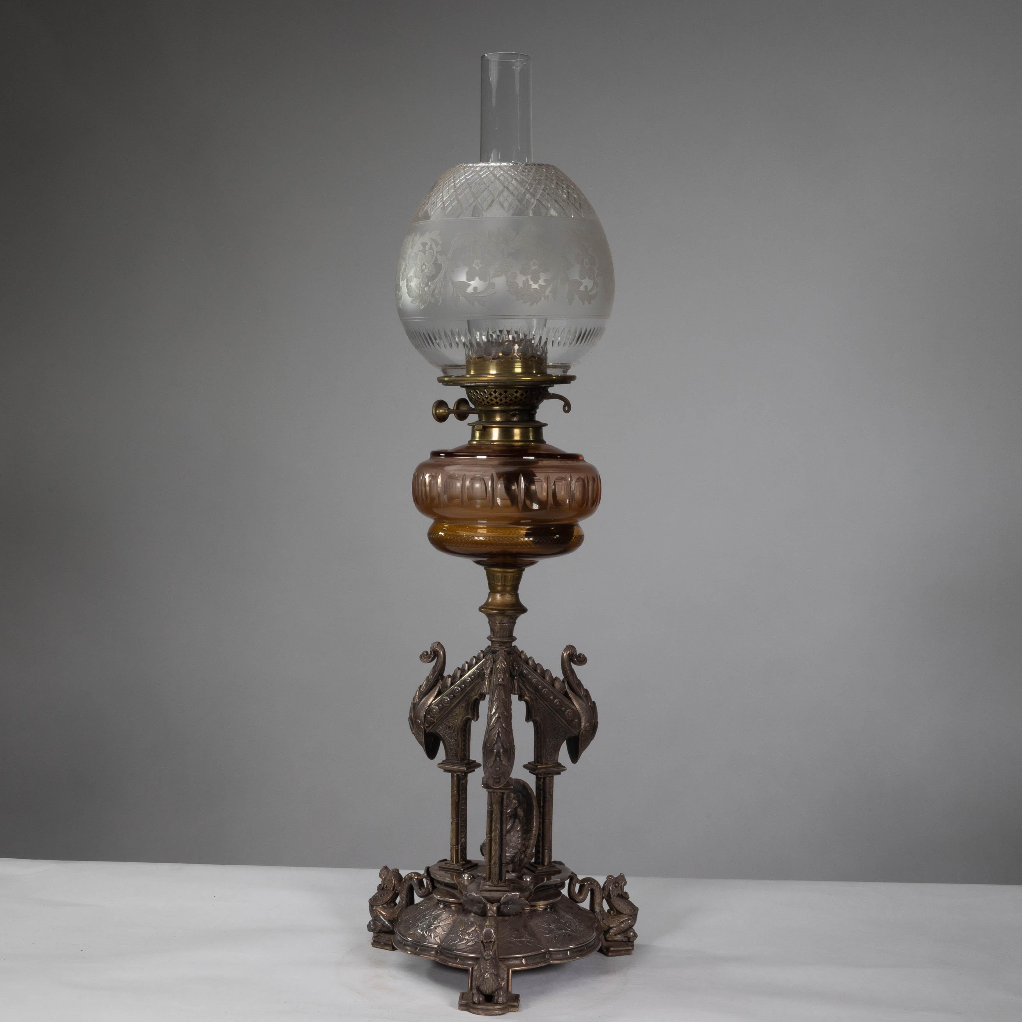 silver oil lamp