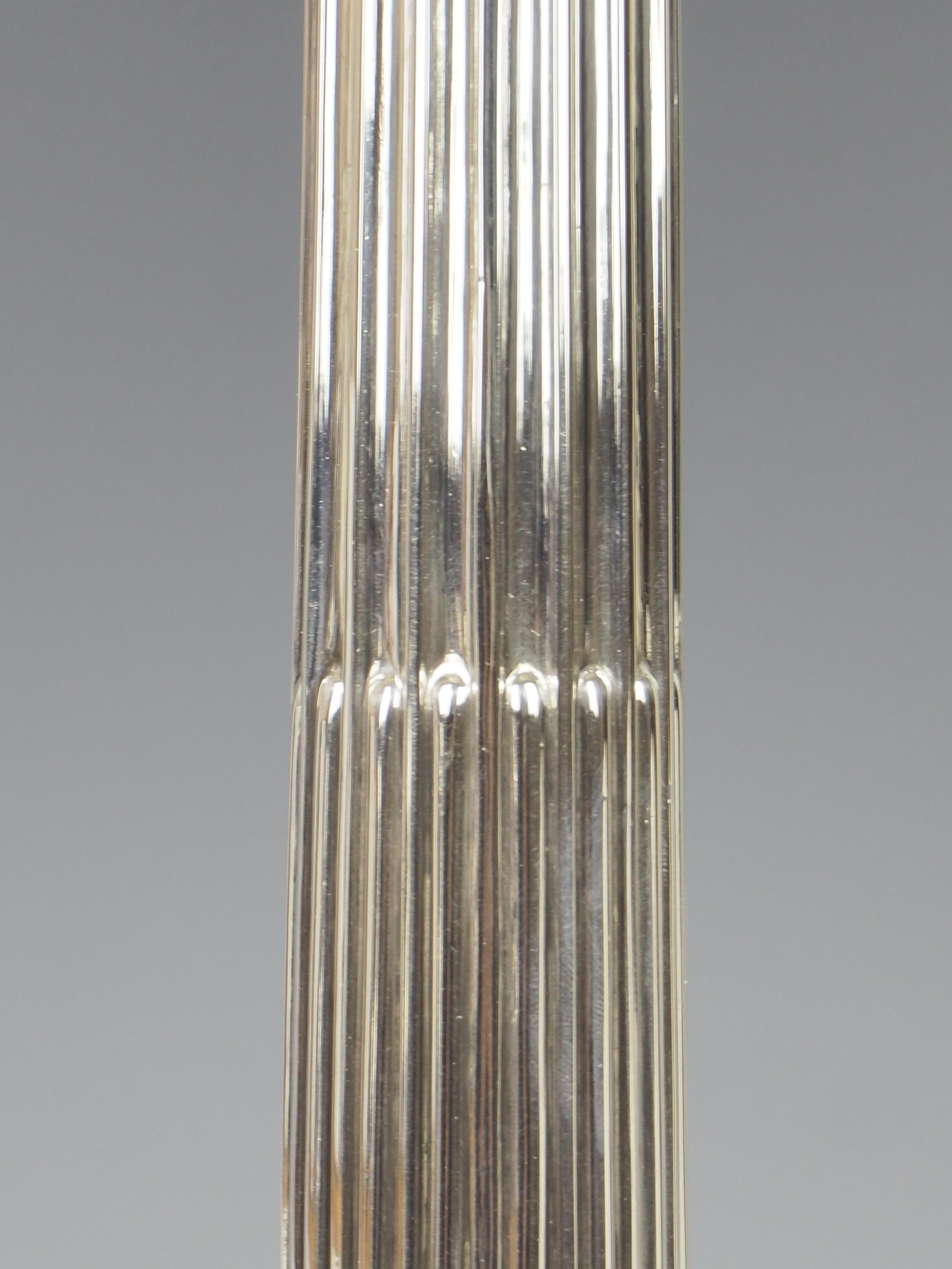 Elkington & Co 1901 Birmingham Sterling Silver Stamped Corinthium Column Candles 6