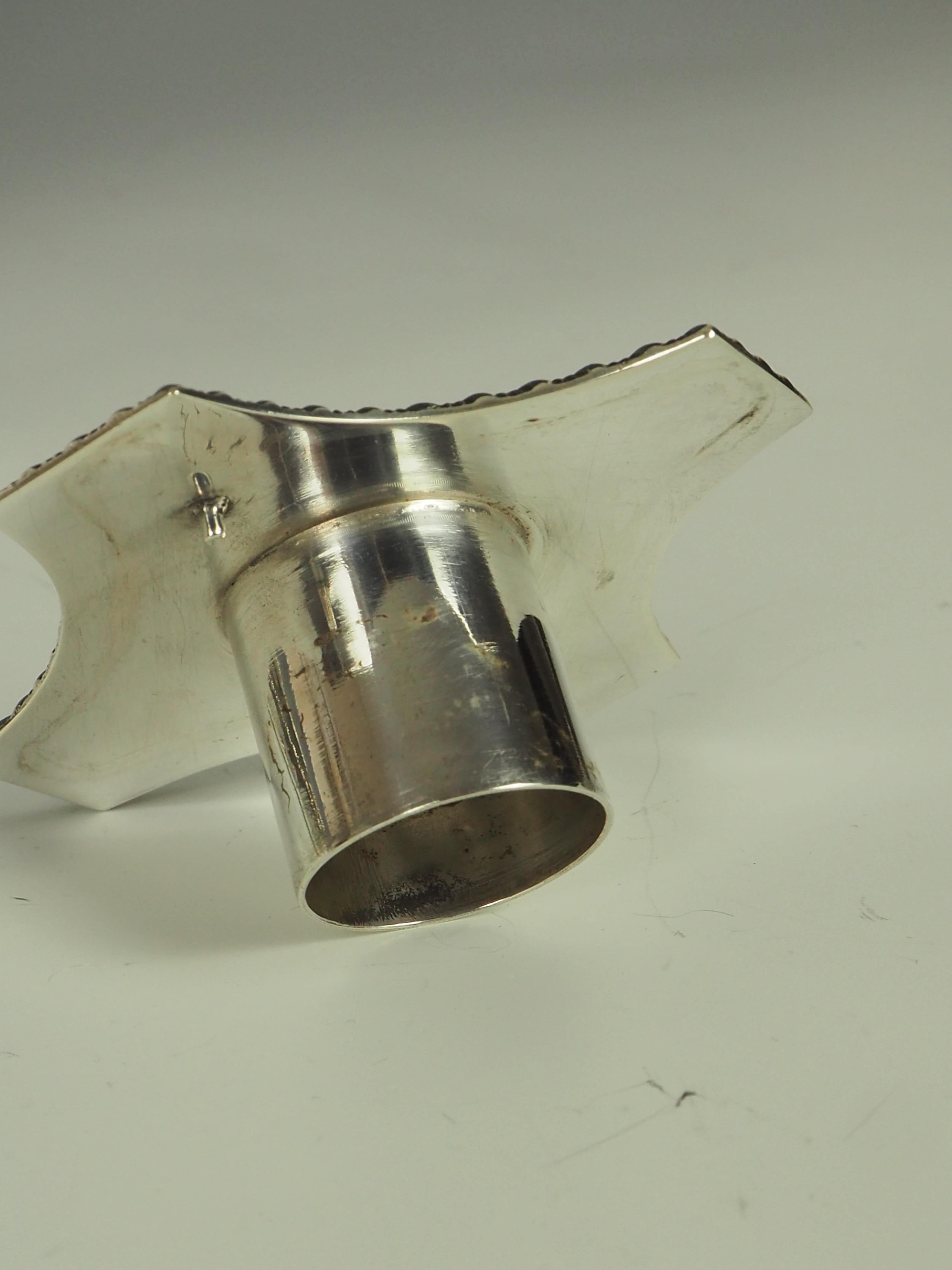Elkington & Co 1901 Birmingham Sterling Silver Stamped Corinthium Column Candles 2