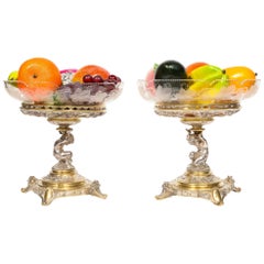 Elkington & Co., a Pair of Gilt and Silvered Bronze Tazza Centerpieces