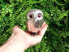 Elkington & Co. Antico vaso da senape con gufo in argento del 1912