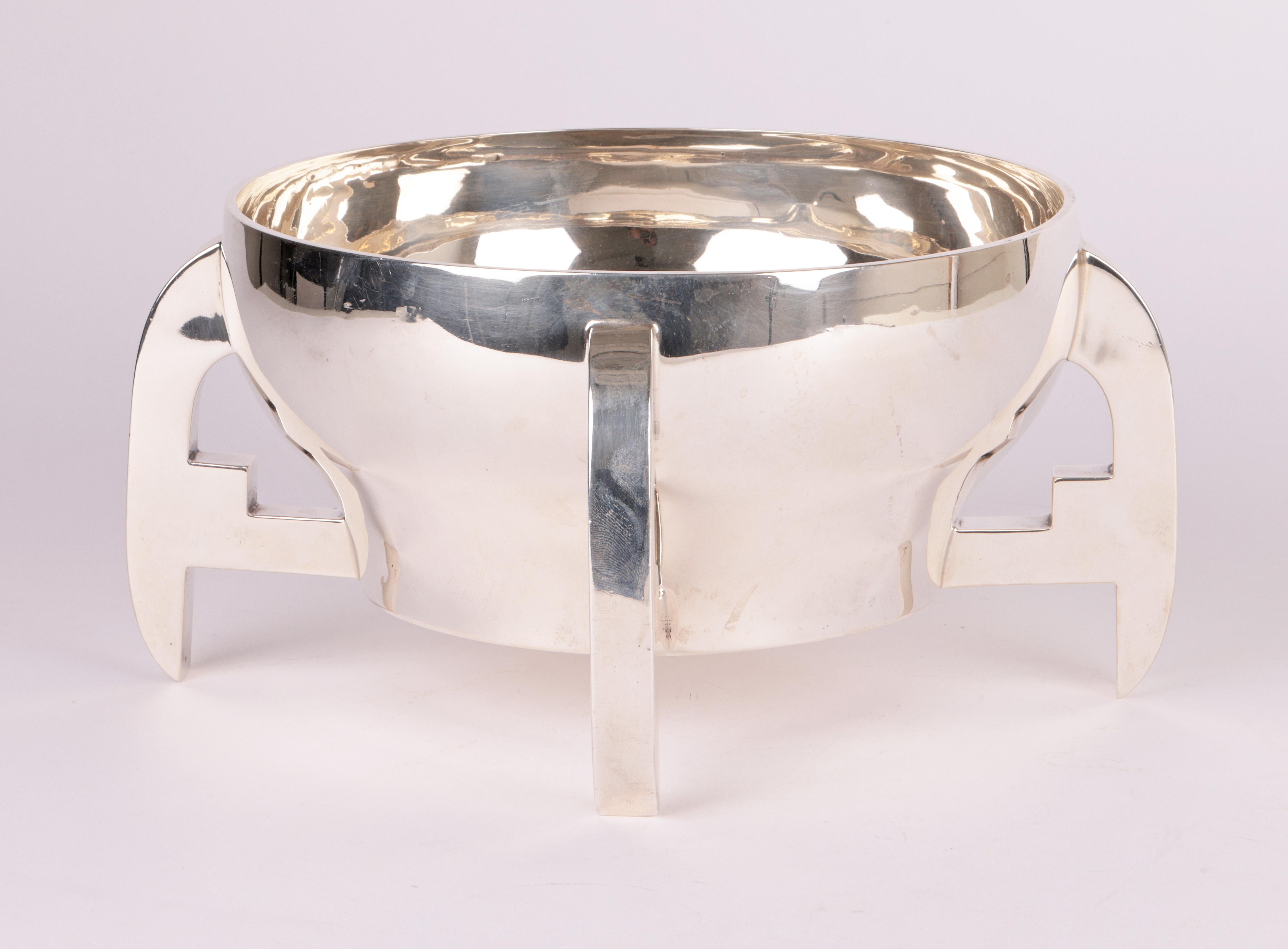 Elkington & Co Art Nouveau Large Silver Fruit Bowl For Sale 6