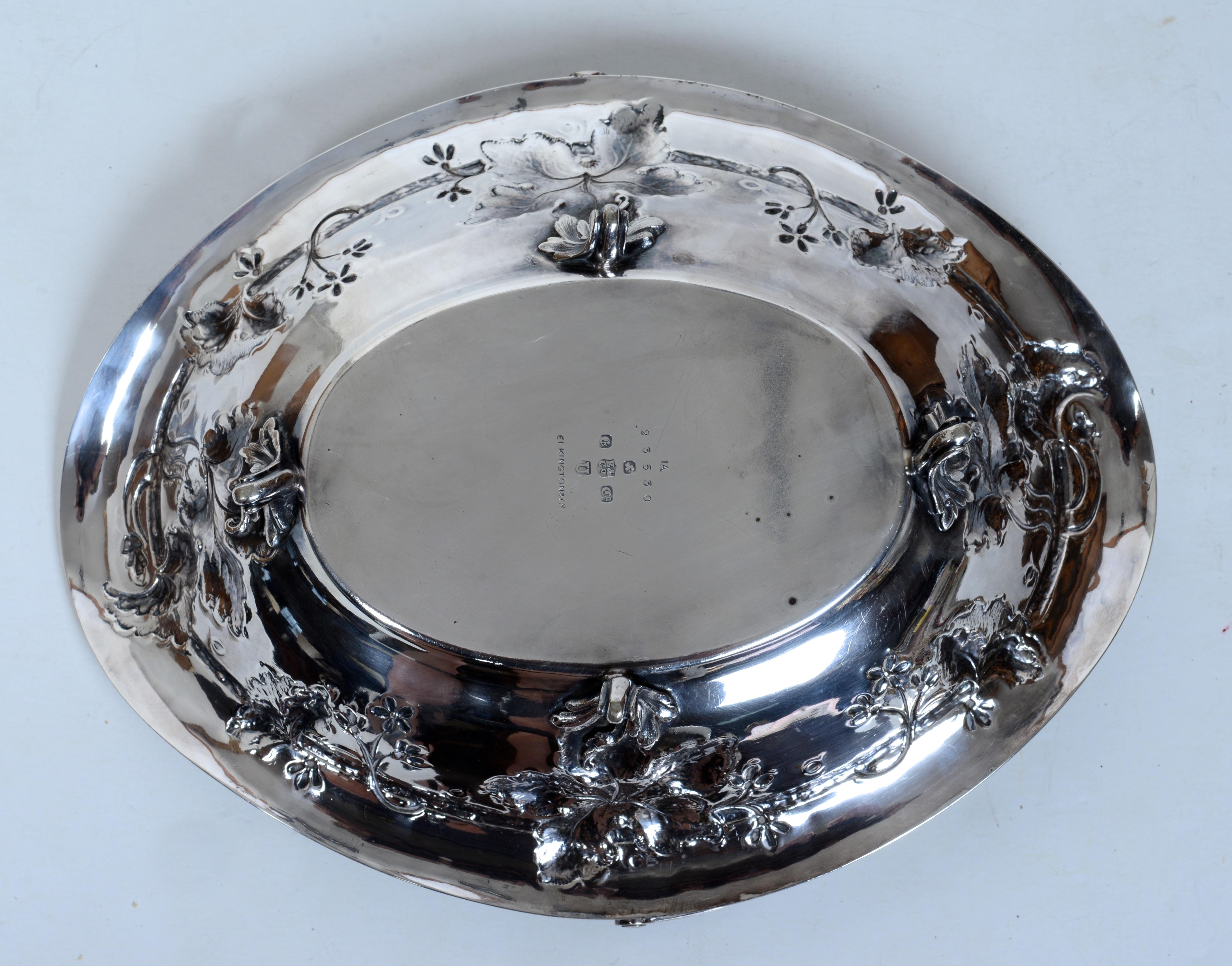 Elkington & Co Heavy Silver Plated Oblong Shaped Sided Cake Basket c1906 en vente 5