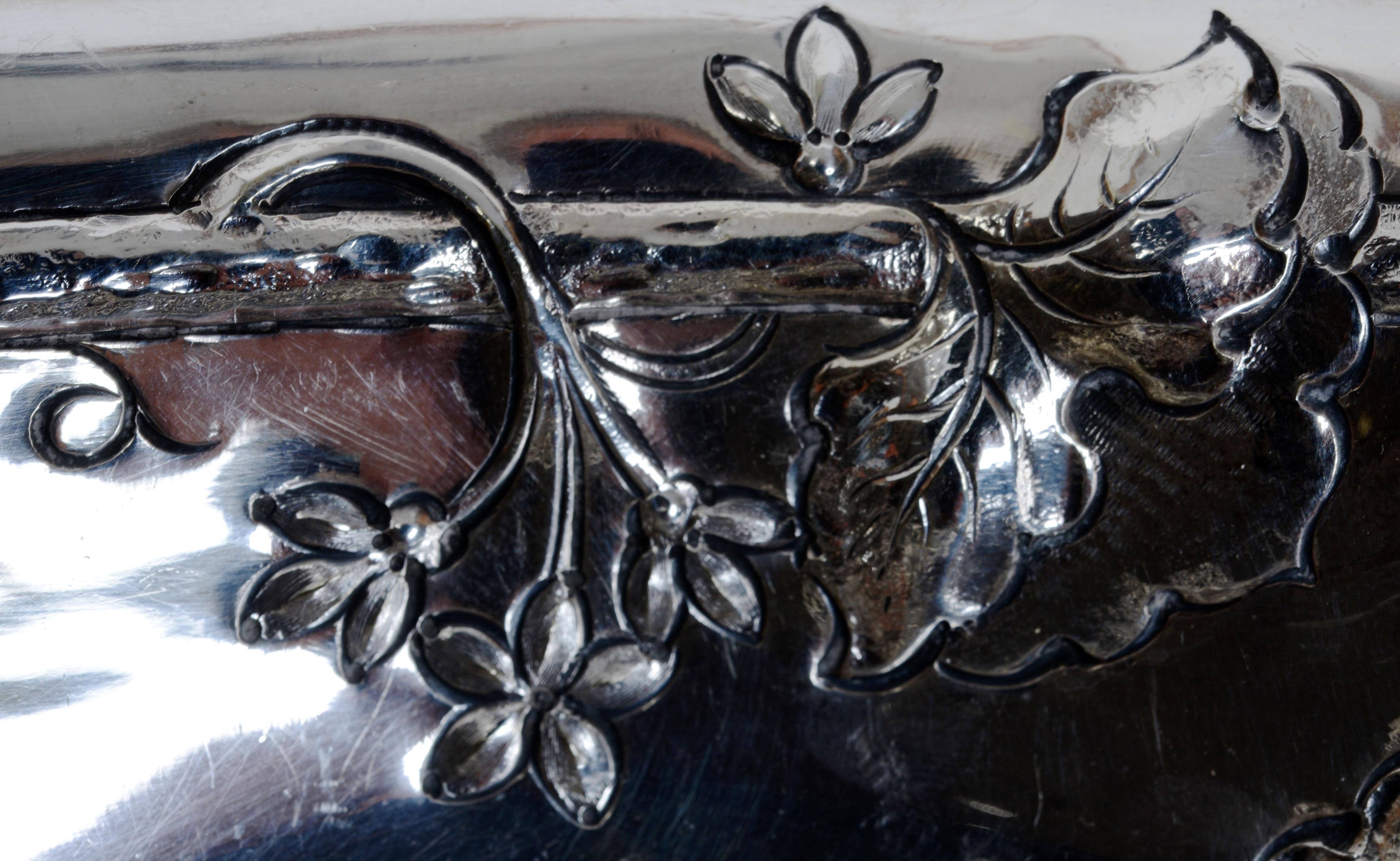 Plaqué argent Elkington & Co Heavy Silver Plated Oblong Shaped Sided Cake Basket c1906 en vente