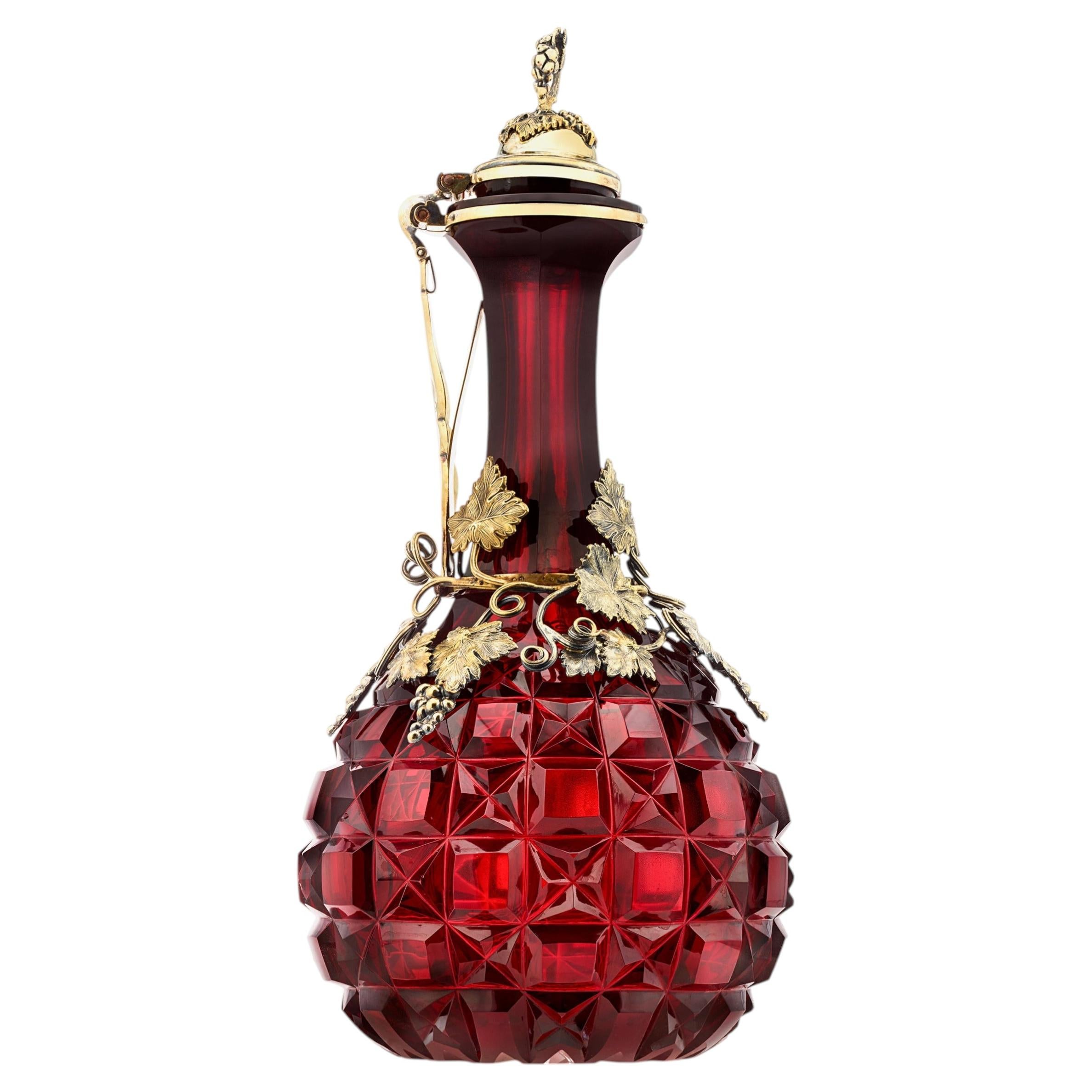 Elkington & Co. Ruby Glass Decanter