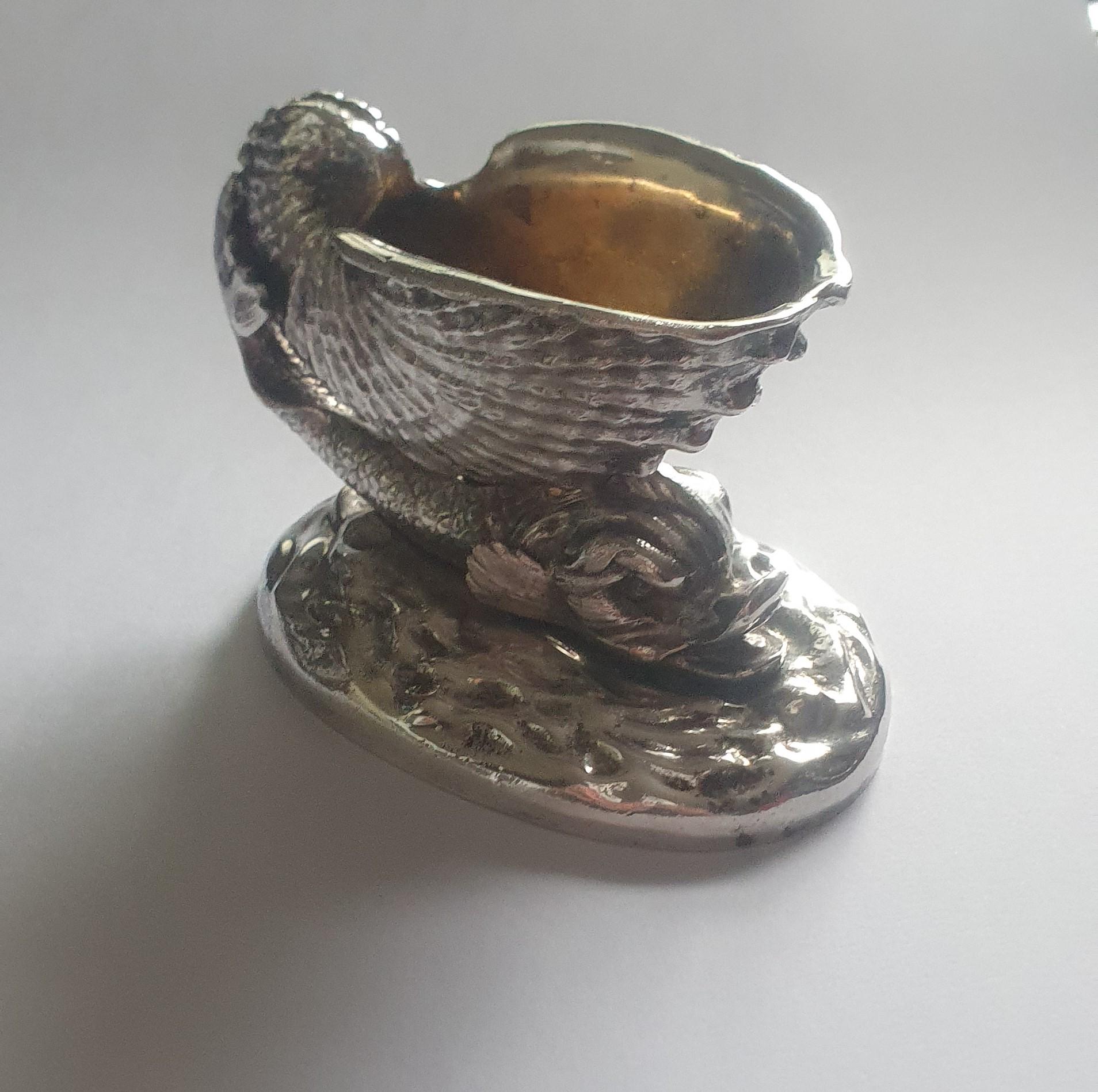 A stunning Elkington & Co, 19th century silver plated and silver gilt Dolphin & Clam Shell Open Salt cellar Dating to the latter part of the 19th century. This is a really fine example of an elaborate, also a scarce form of a Maltese dolphin