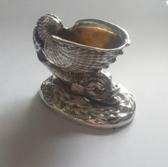 Elkington & Co Silver Plated Dolphin & Shell Salt Cellar with Silver Gilt lining