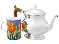 Vintage Elkington & Co. Tetera de plata de ley