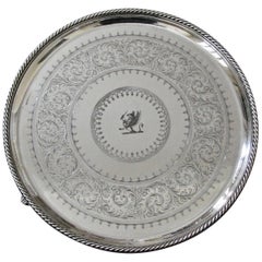 Elkington & Company Engine-Turned Silver-plate Tray Made in 1849