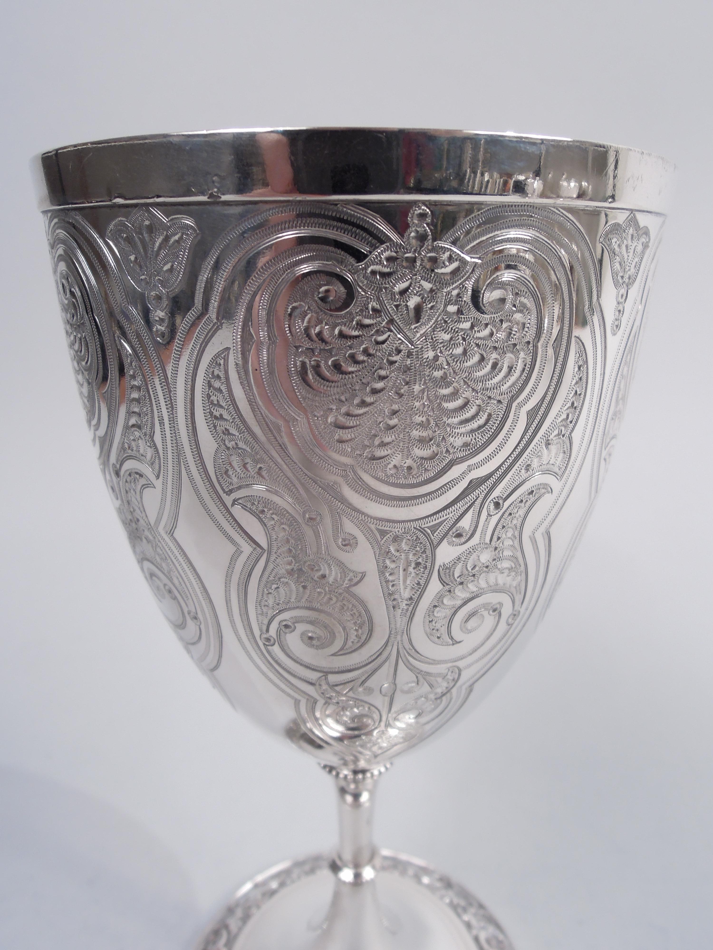 British Elkington English Victorian Classical Sterling Silver Goblet, 1859 For Sale