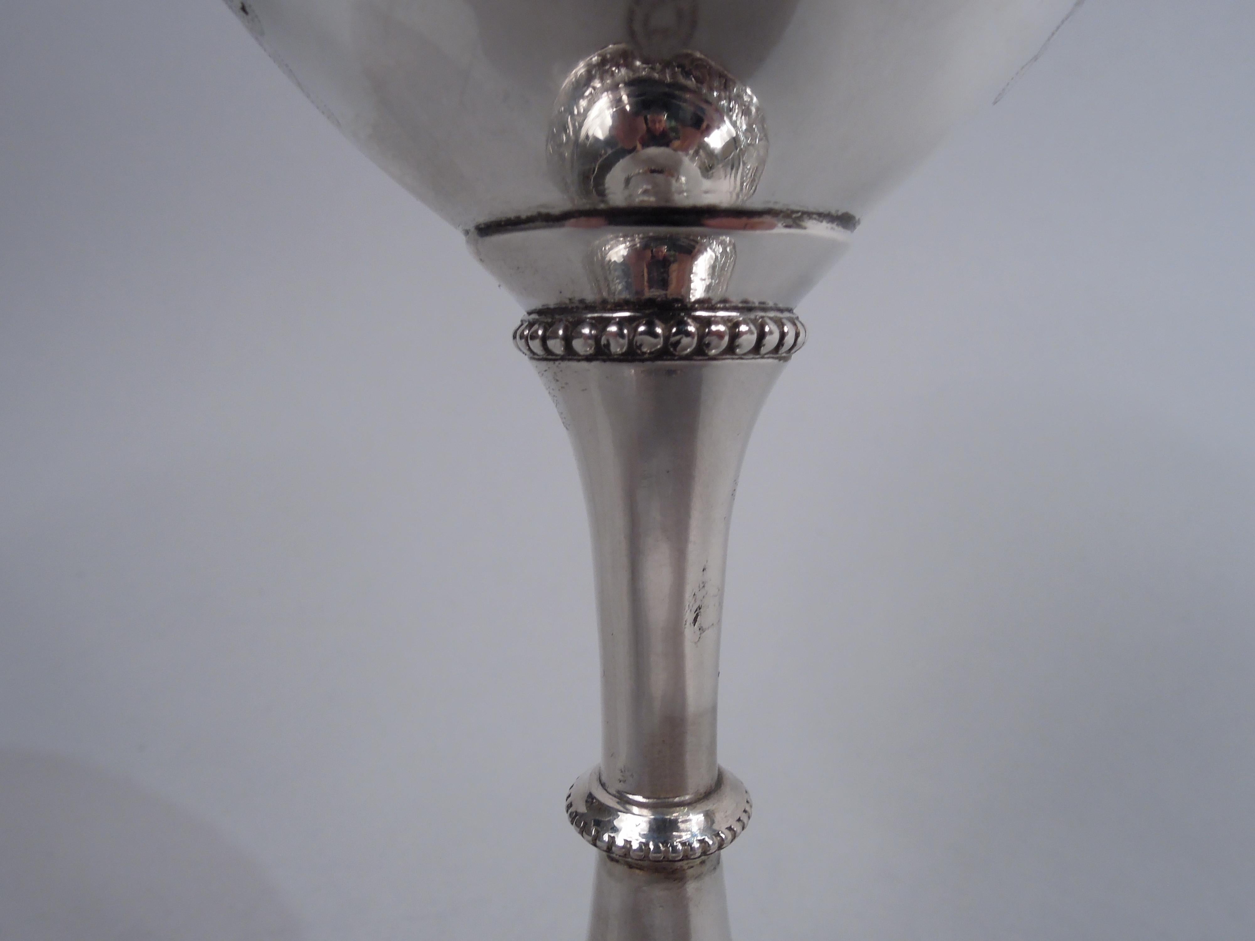 Engraved Elkington English Victorian Classical Sterling Silver Goblet, 1859 For Sale