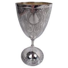 Antique Elkington English Victorian Classical Sterling Silver Goblet, 1859
