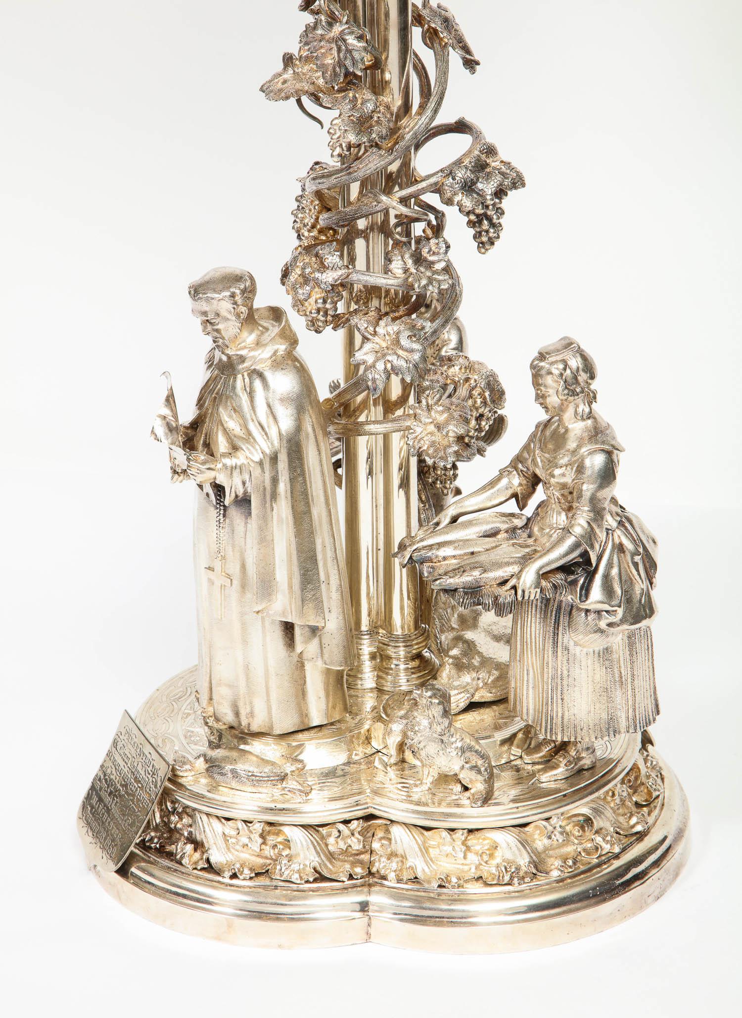 Elkington Mason & Co. a Rare, Important, & Historic Silvered Bronze Centerpiece 5