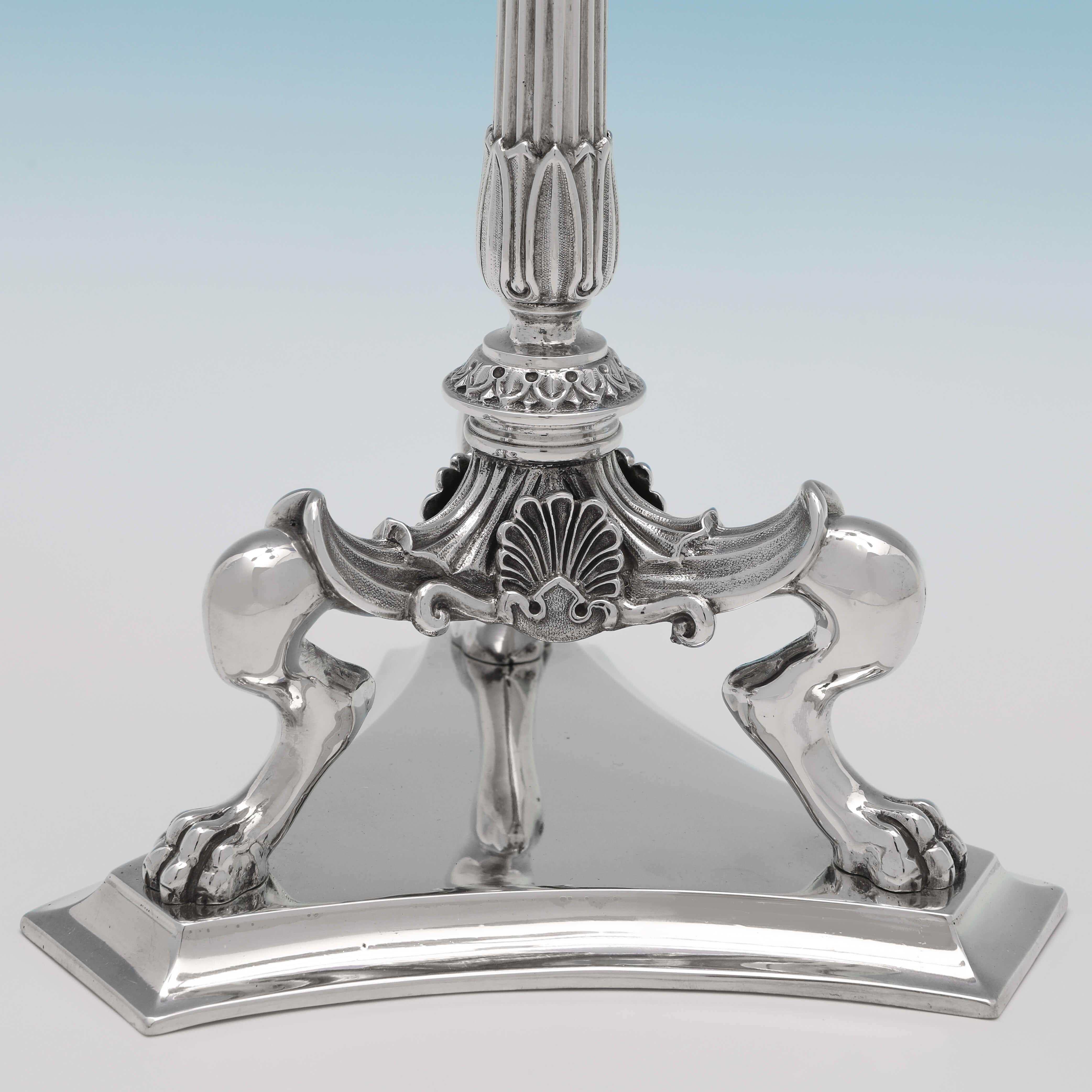 Elkington Neoclassical Candelabra & Centrepiece, Sterling Silver, from 1867 In Good Condition For Sale In London, London