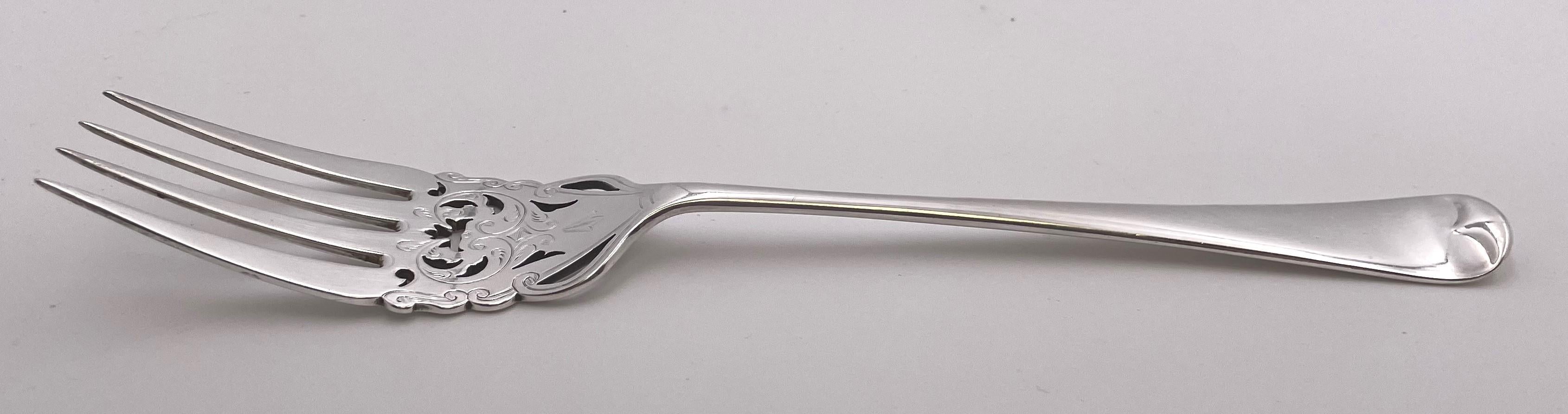 Vittoriano Set di 2 piatti da pesce vittoriani in argento Sterling Elkington del 1886 in vendita