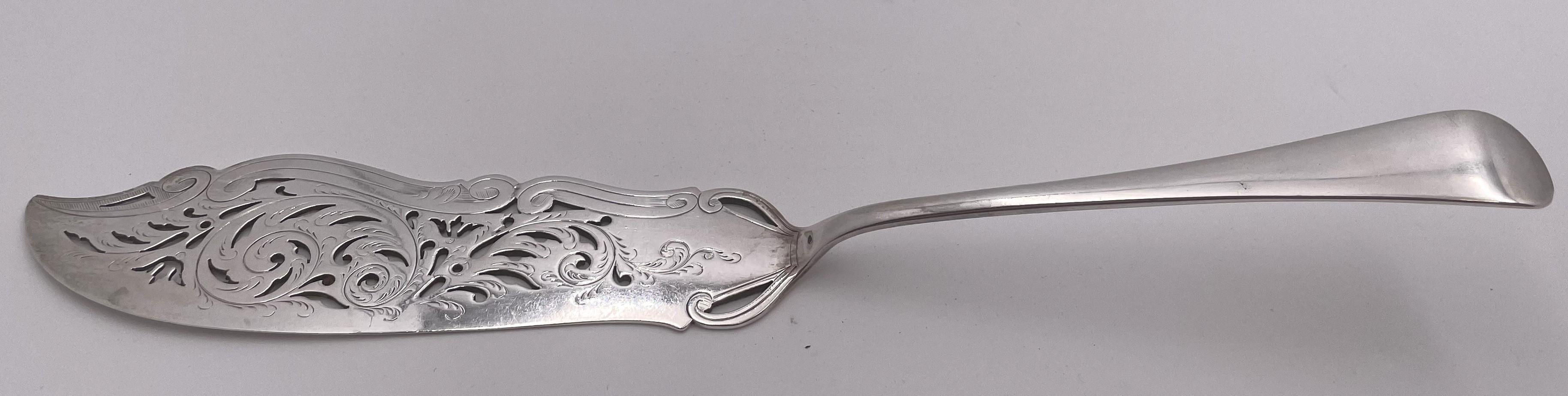 Set di 2 piatti da pesce vittoriani in argento Sterling Elkington del 1886 In condizioni buone in vendita a New York, NY