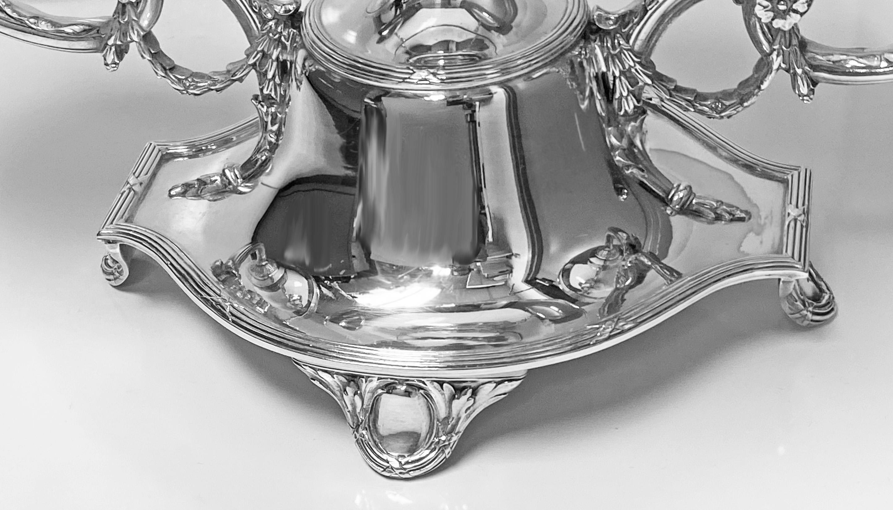 silver plated epergne centerpiece