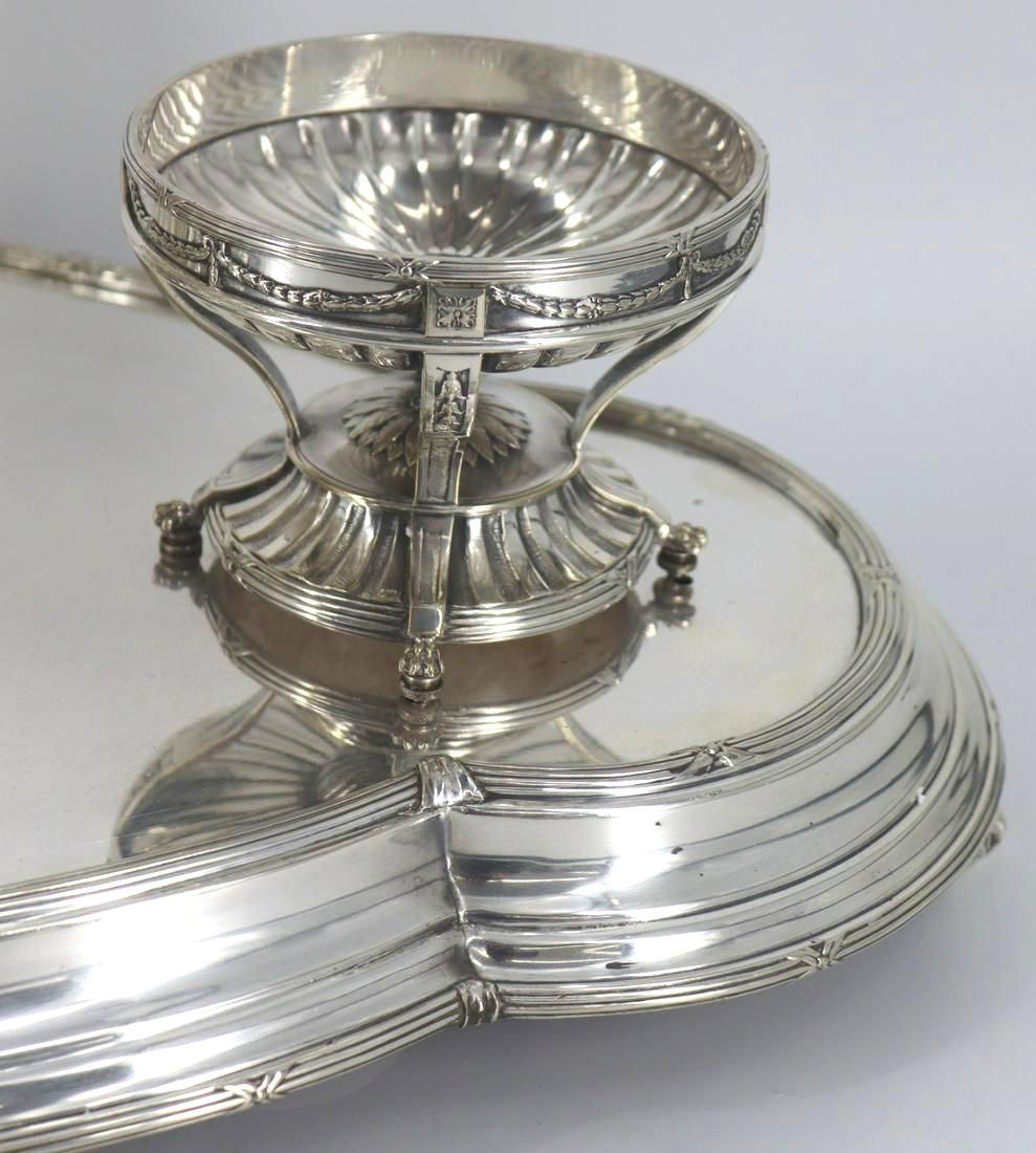Elkington Silverplate and Glass Centerpiece In Good Condition For Sale In New York, NY