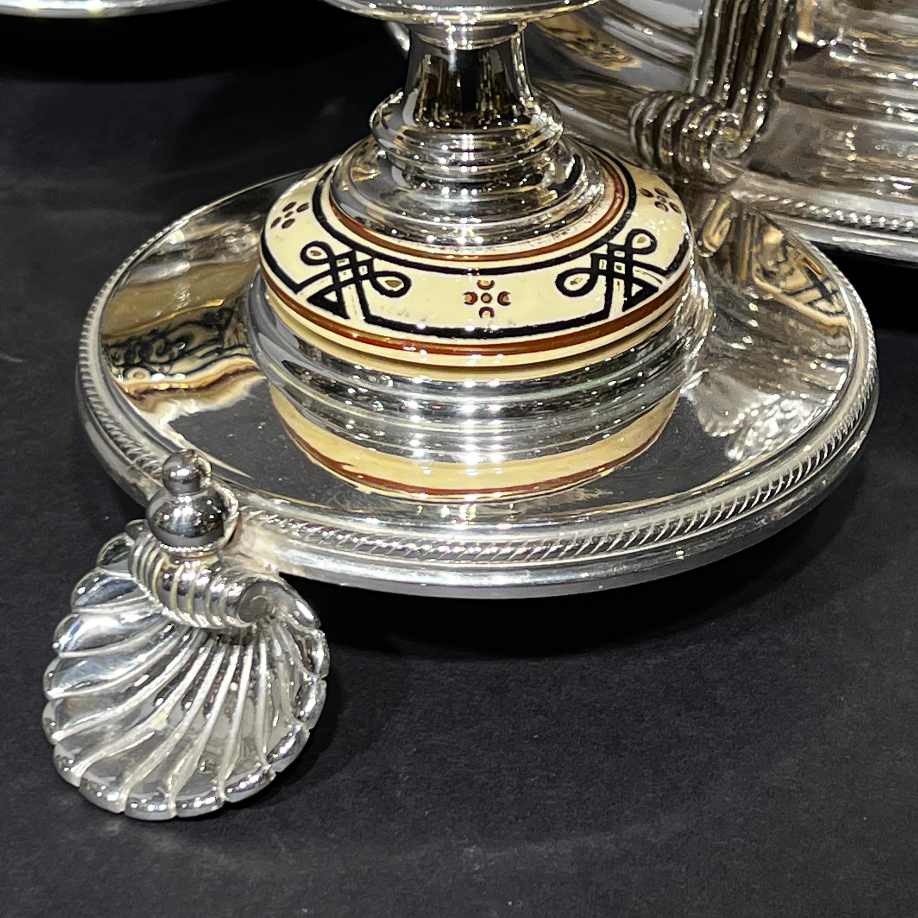 Elkington Silverplate and Porcelain Centerpiece 9