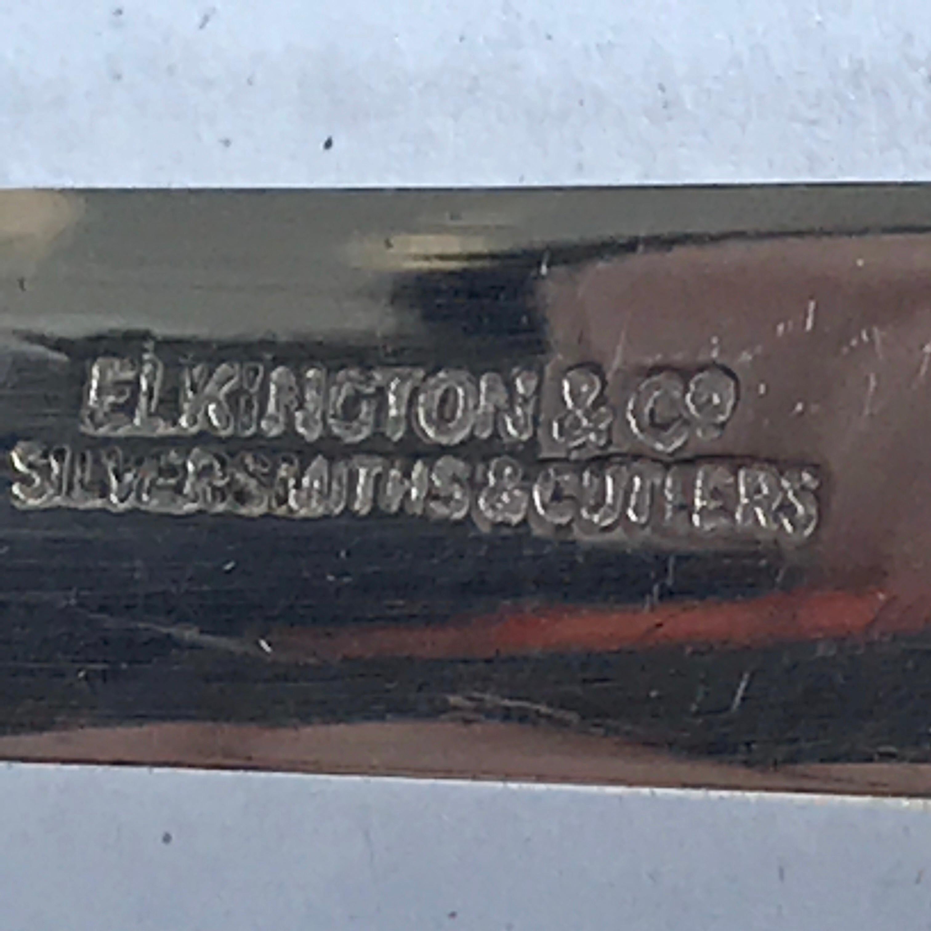 Elkington Sterling Pistol Handled Dessert Knives, with Original Box 1