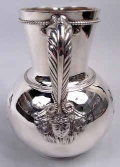 Elkington Victorian Classical Sterling Silver Bulldog Water Pitcher