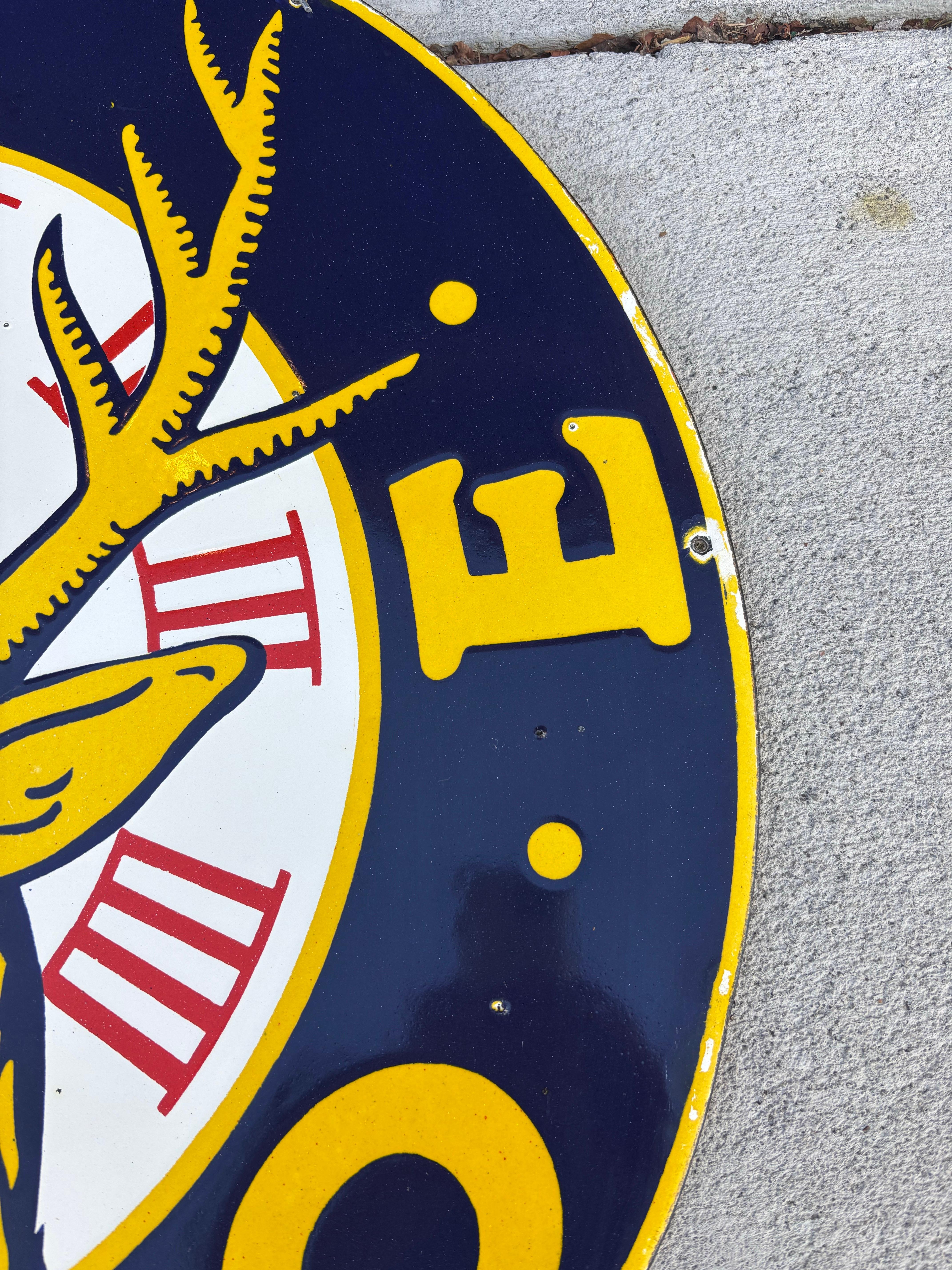 Art déco Panneau en émail 2 faces du club des élans B.P.A. B. en vente