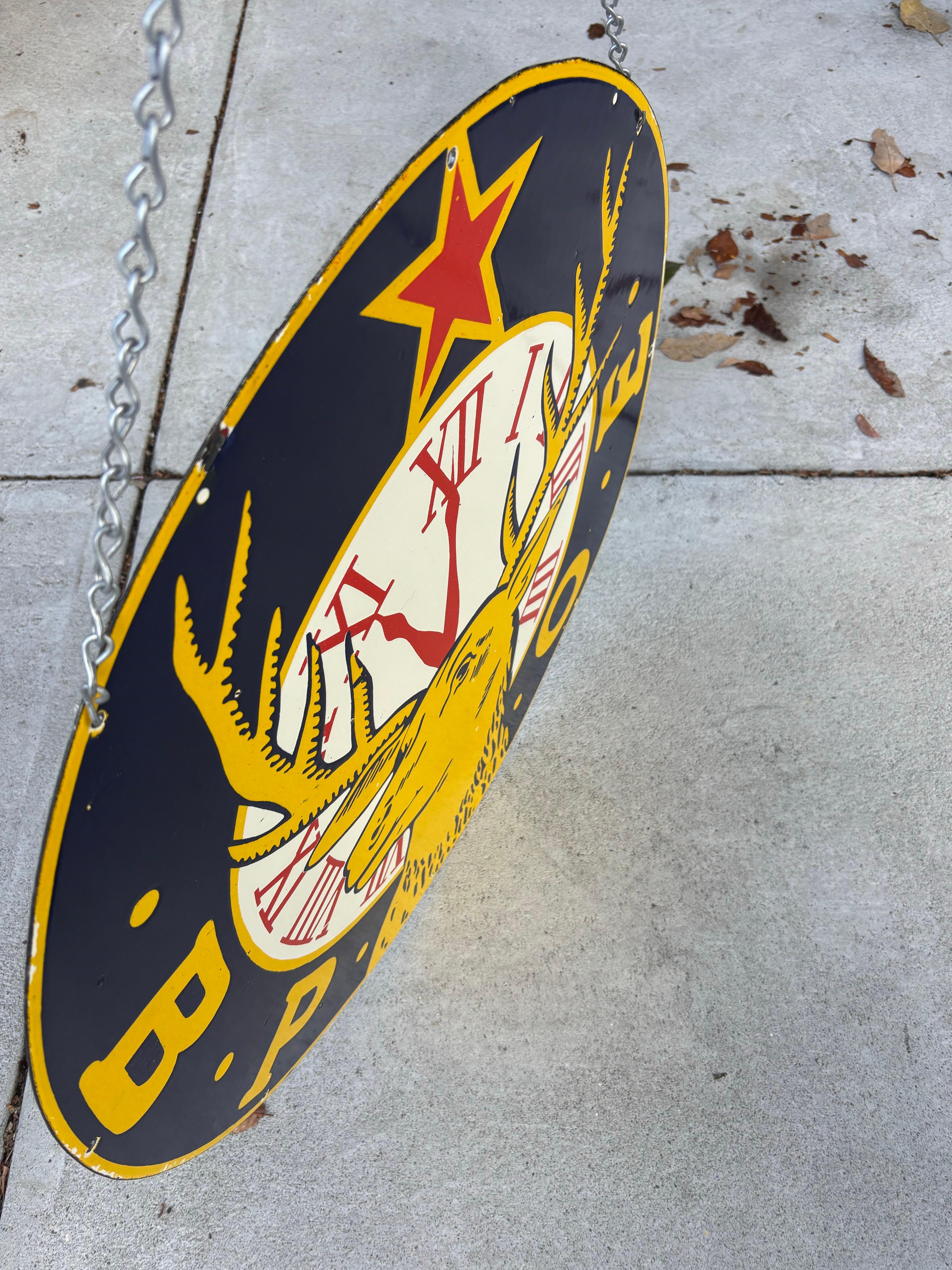 Émaillé Panneau en émail 2 faces du club des élans B.P.A. B. en vente