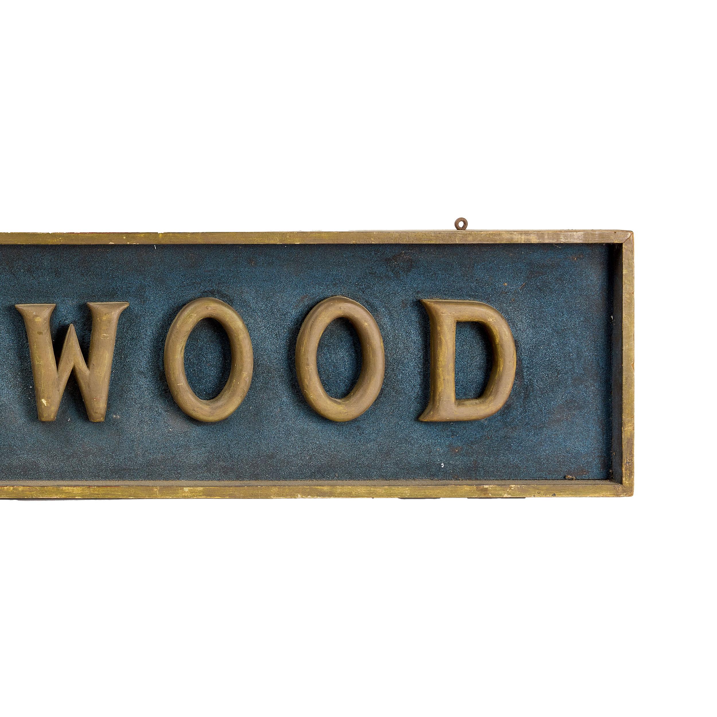 Elkwood, amerikanisches Handelsschild aus dem späten 19. Jahrhundert (Volkskunst) im Angebot