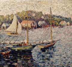 "Harbor Scene" Ella Boocock Hoedt, Marine Scene, American Impressionist, PAFA