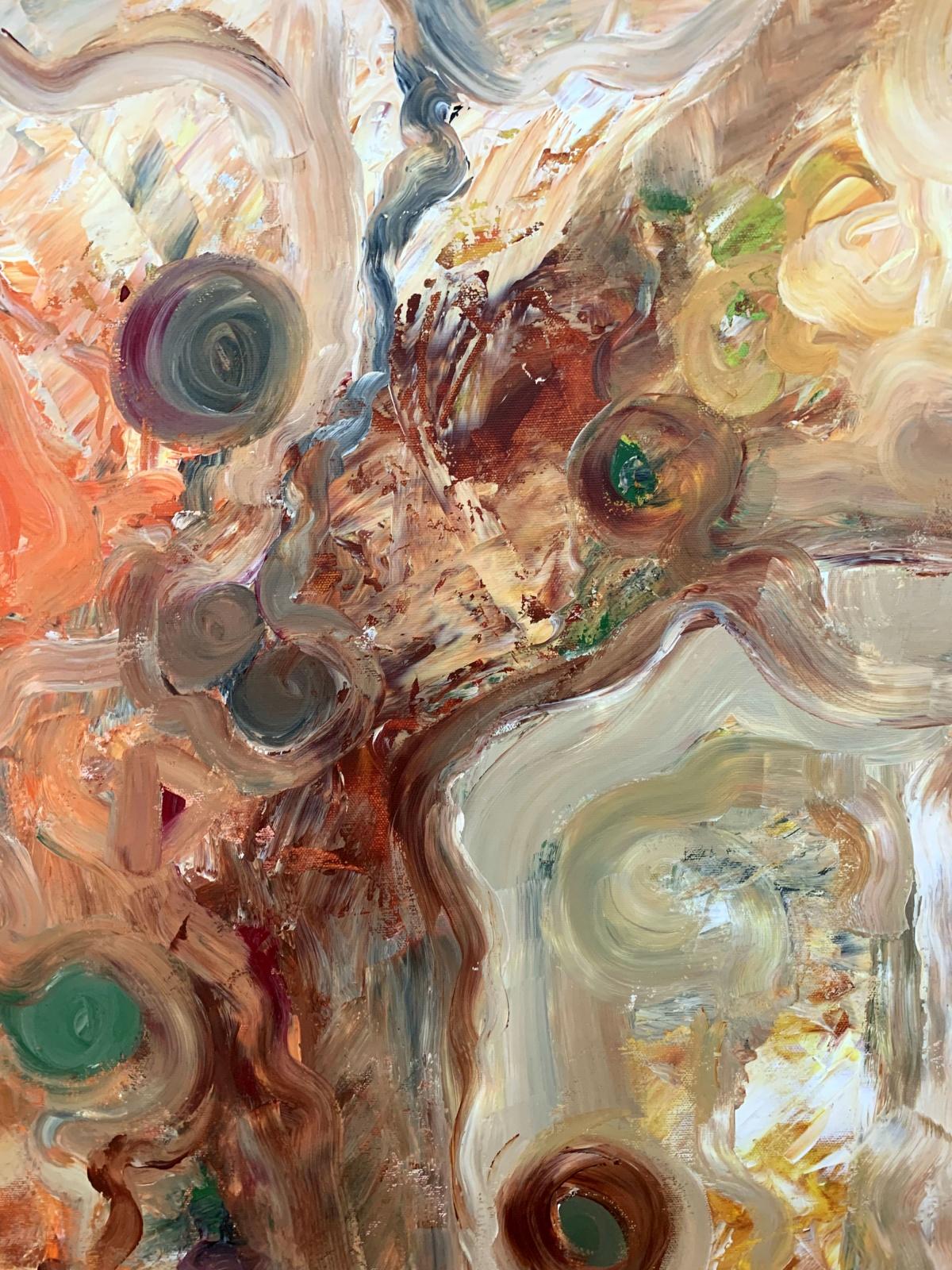 Vortice di energia. Pittura a olio contemporanea, astrazione, colorata - Painting di Ella Ellis