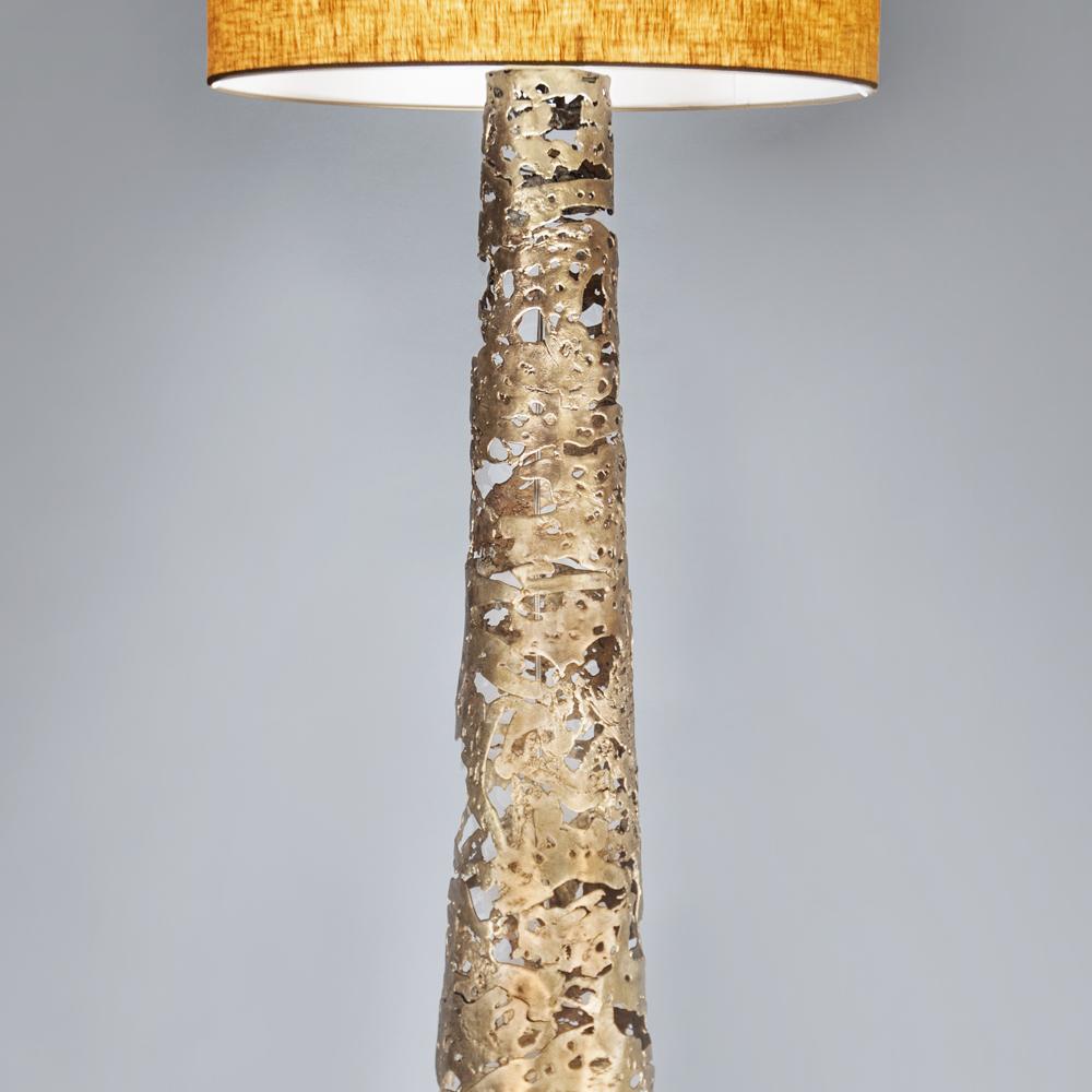 Forged Ella Floor Lamp in Solid Bronze For Sale