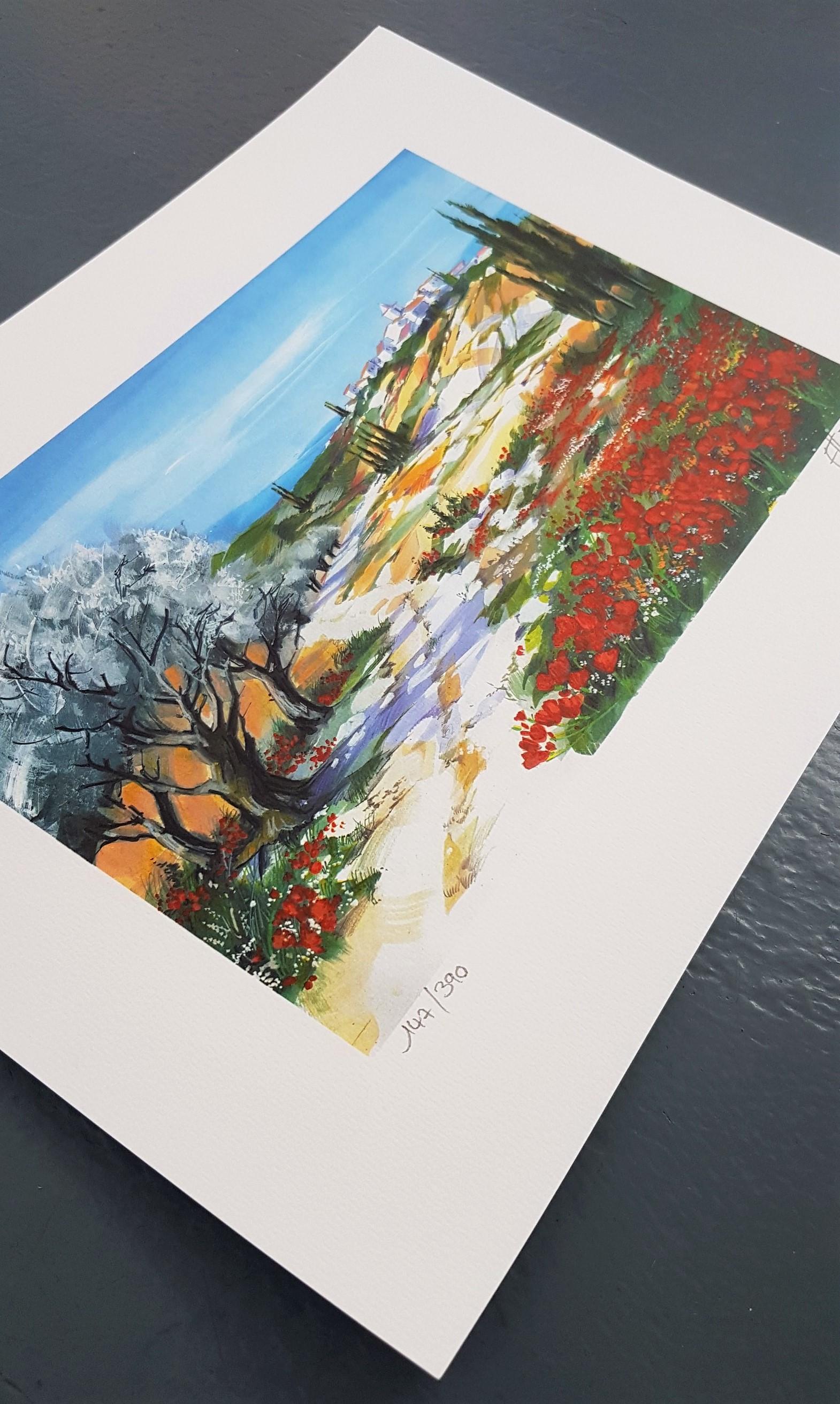 Flower Field (Champ Fleuri, 58% OFF LIST PRICE - LIMITED TIME ONLY) - Gray Landscape Print by Ella Fort